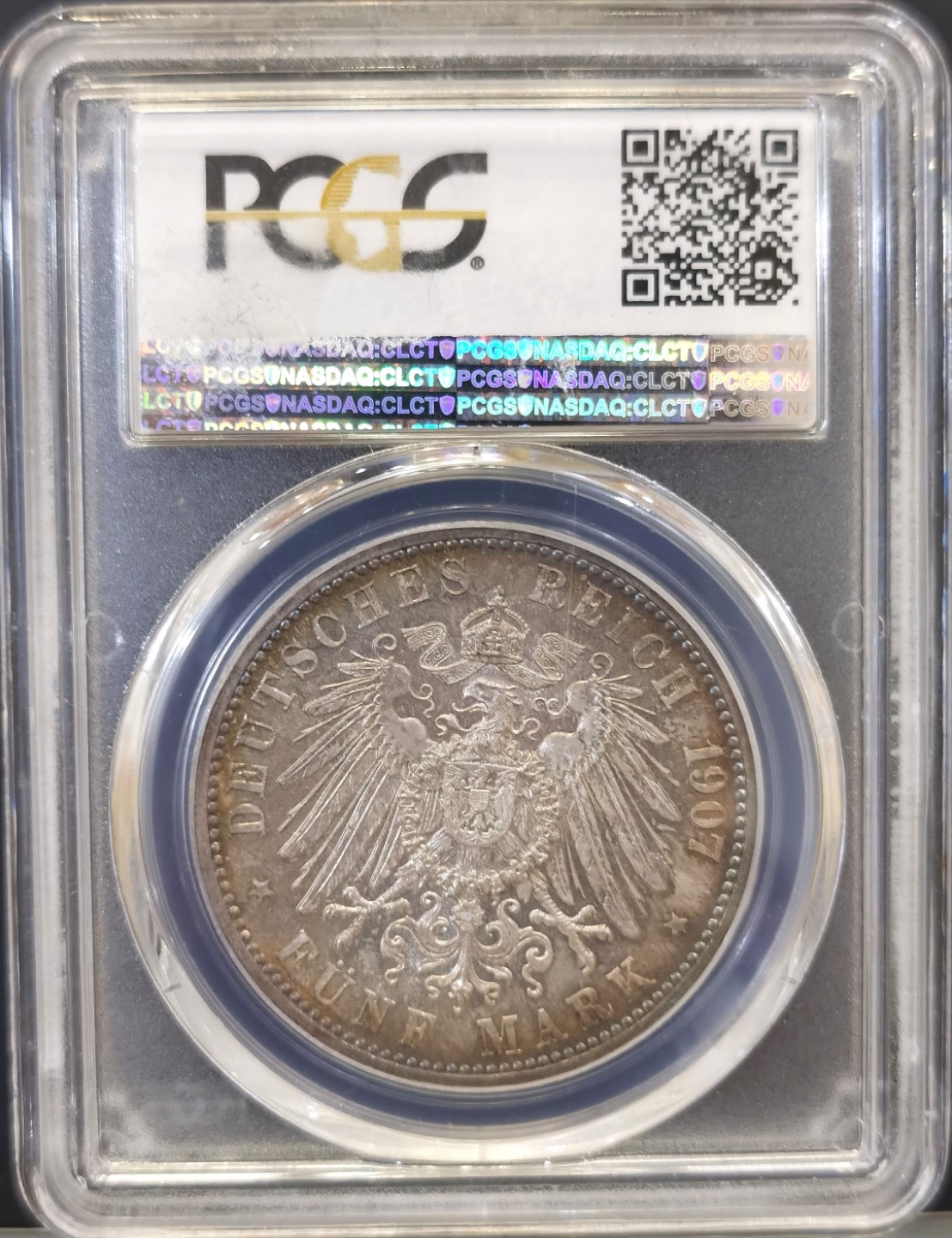 博洋堂世界钱币拍卖第016期（全场包邮） PCGS MS66 德国1907年巴登弗里德里希逝世纪念5马克大银币