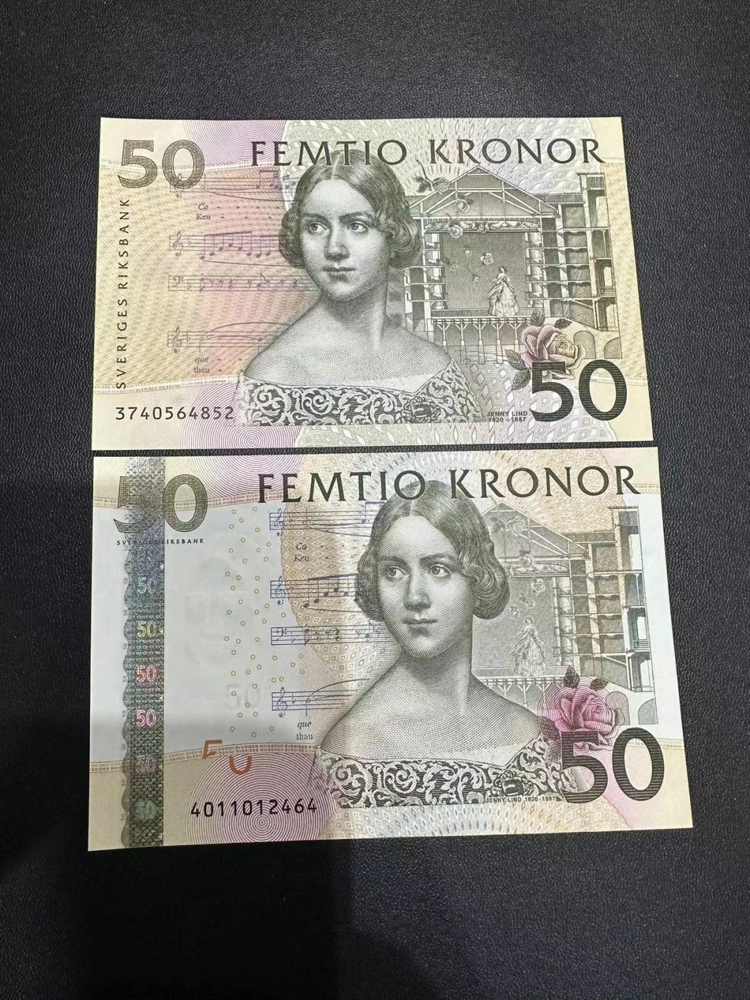 《外钞收藏家》第二百四十一期 瑞典50克朗 再版初版两张一起 全新UNC