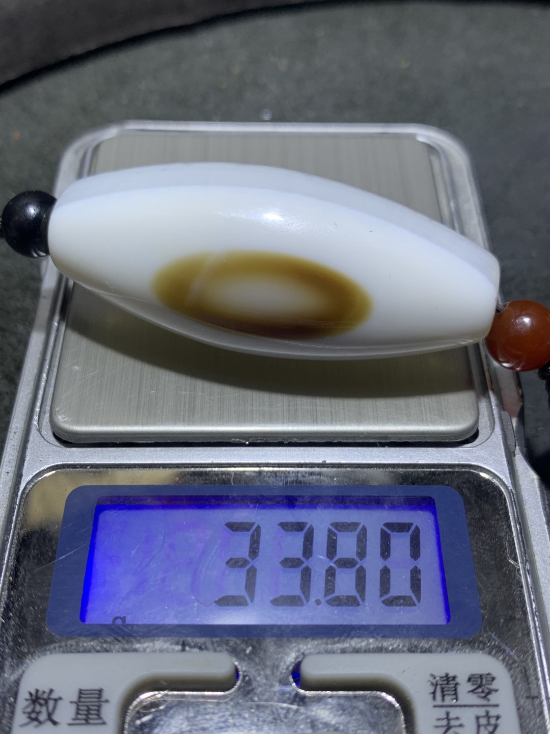 精美高玉化药师玛瑙天眼水晶天珠形大桶珠一颗