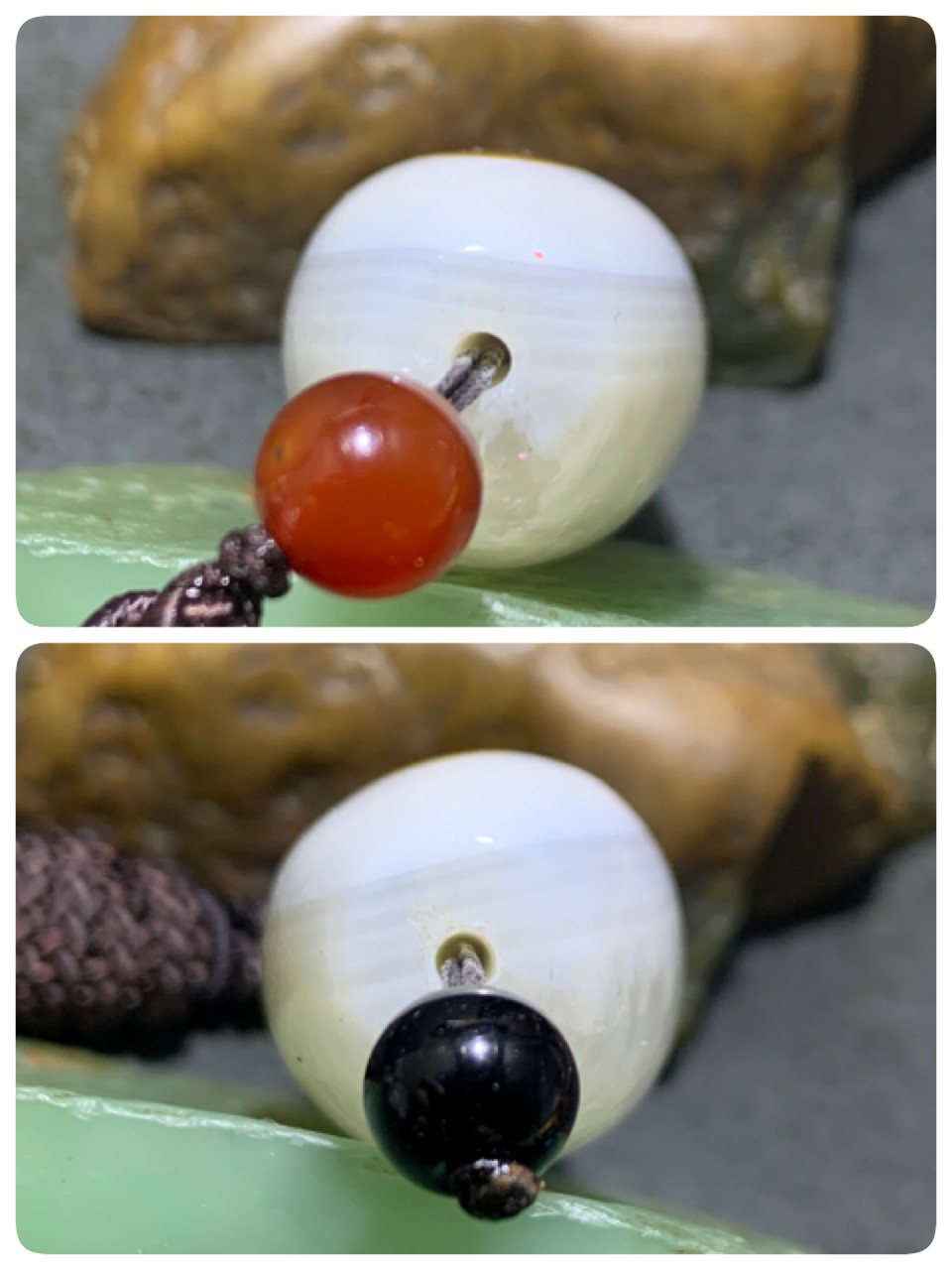 精美高玉化药师玛瑙天眼水晶天珠形大桶珠一颗