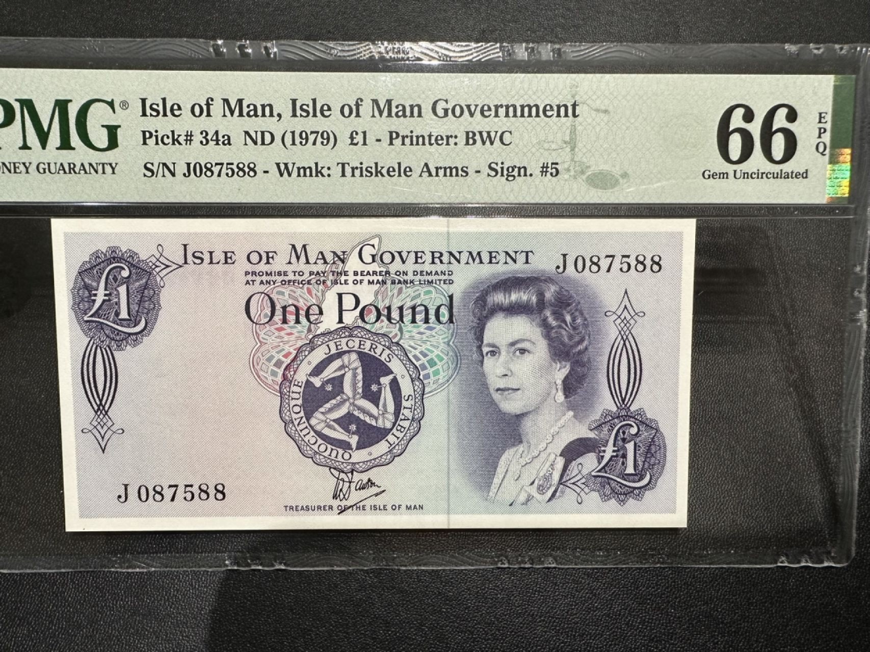 《外钞收藏家》第二百四十二期（连拍场） 马恩群岛1镑 PMG66