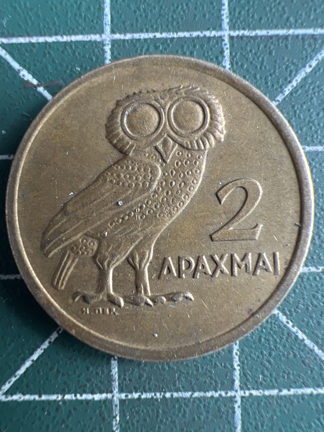 泡泡堂微拍第六十五幕硬币捡漏可累计专场👿👿，零佣金，零押金，累计满二十元包邮，接受代拍业务 希腊1973年火凤凰 猫头鹰 2德拉克马 黄铜