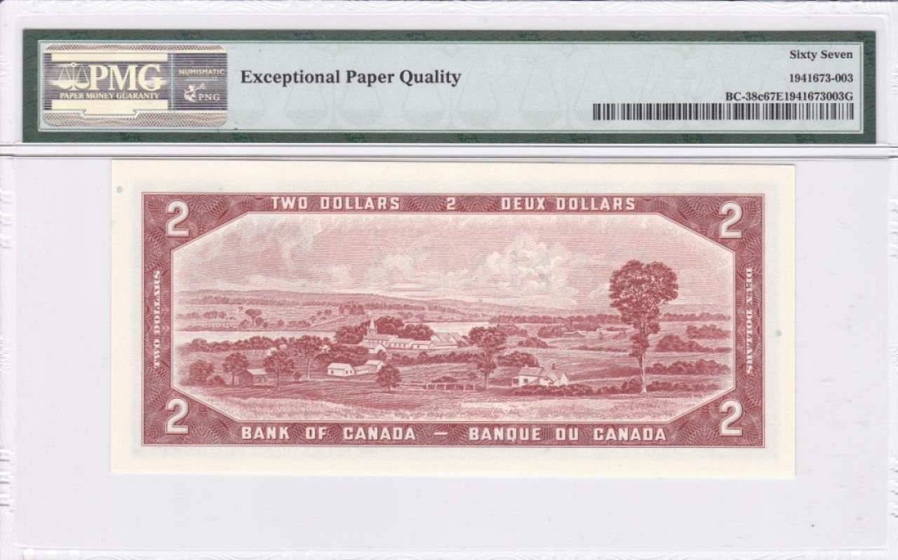 收藏联盟Quantum Auction 第233期拍卖 加拿大1954年2元 PMG67