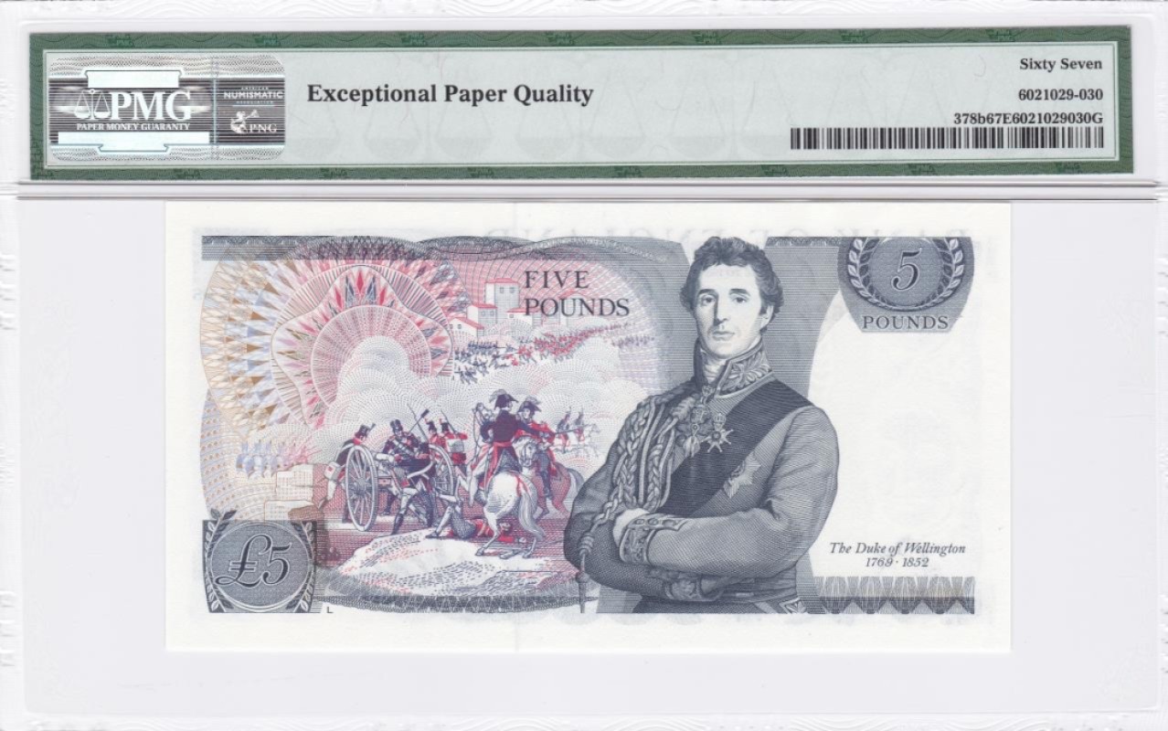 收藏联盟Quantum Auction 第233期拍卖 英国1973-80年5镑 PMG67 威灵顿公爵
