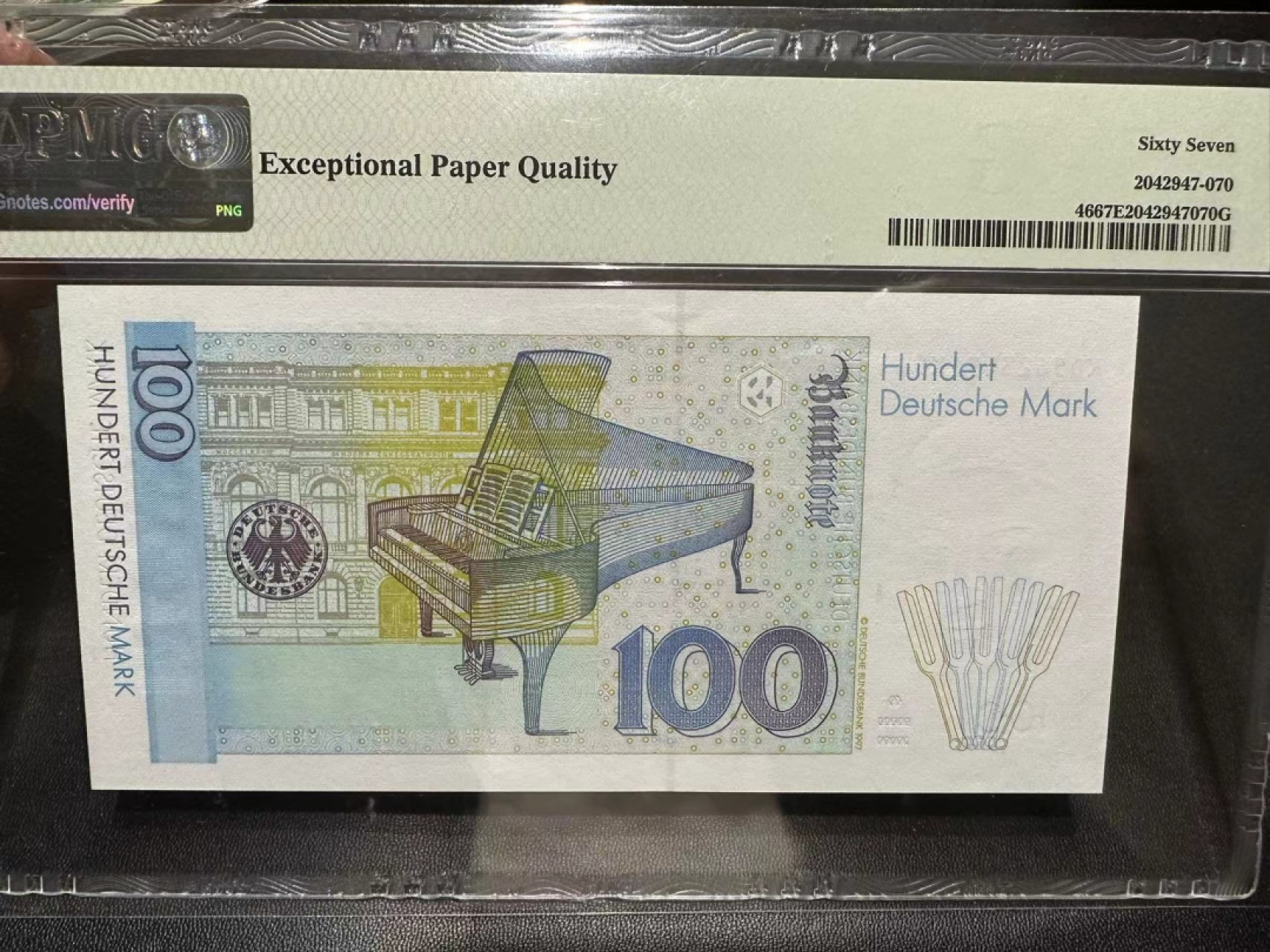 《外钞收藏家》第二百四十二期（连拍场） 1996年德国末版100马克 克拉拉 PMG67