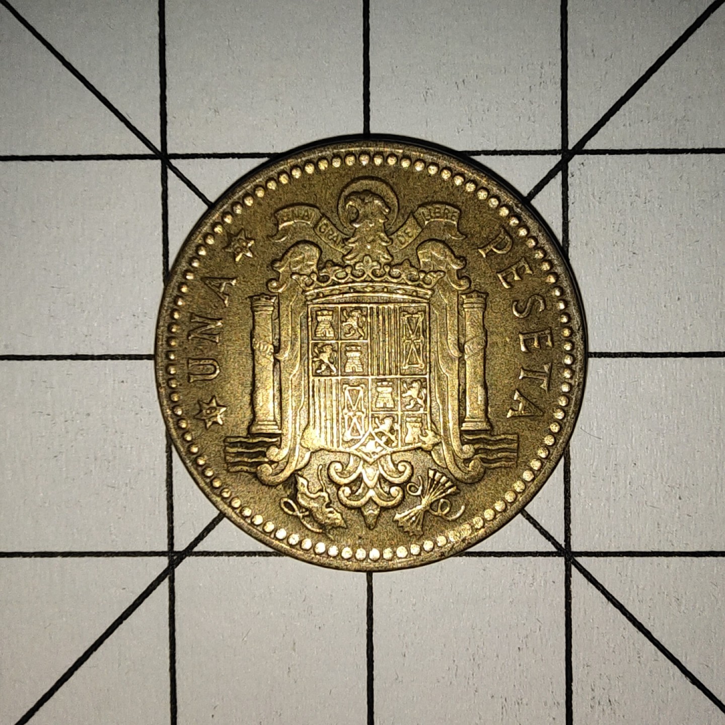 收藏之家世界硬币第9期(满20包邮，可多场累计。捡漏，无押金，无佣金) 西班牙1比塞塔1953年