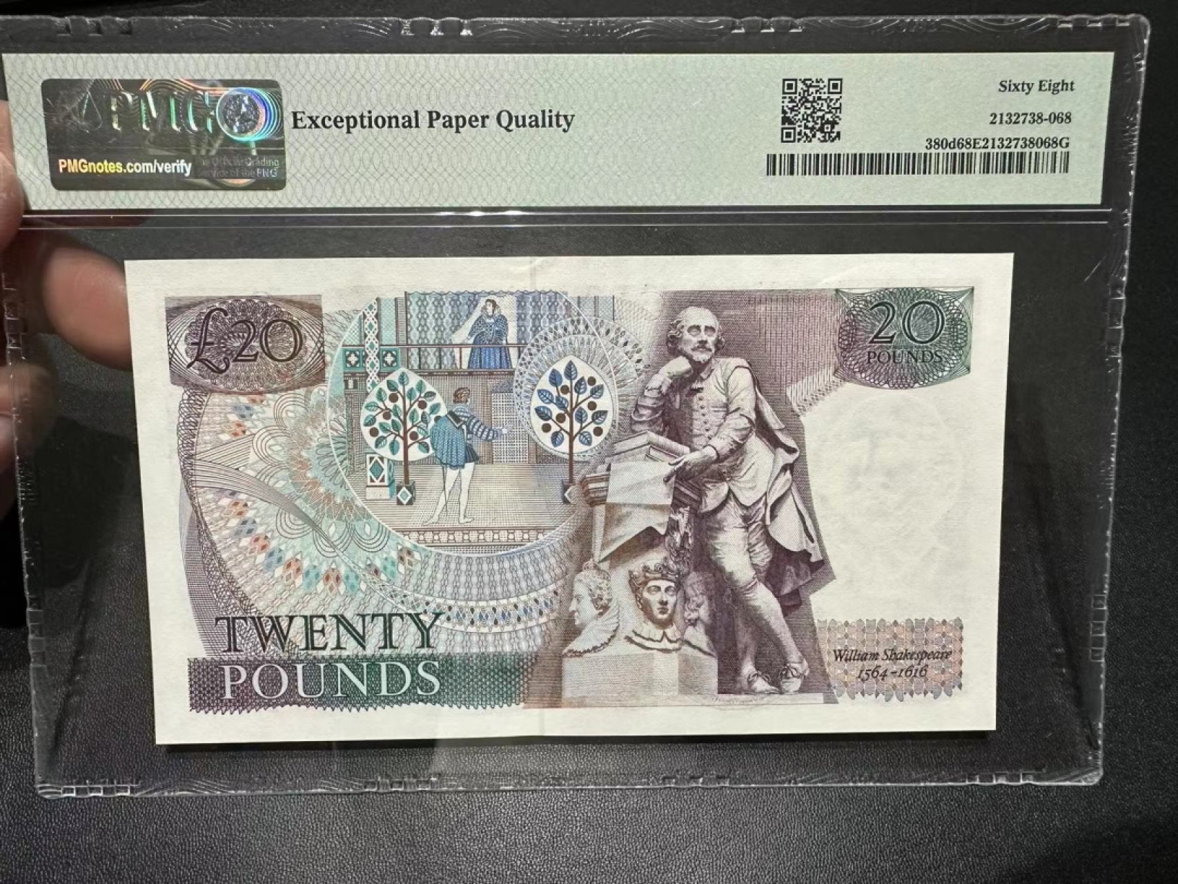 《外钞收藏家》第二百四十二期（连拍场） 1984-88年英国D序列20镑 PMG68 尾99