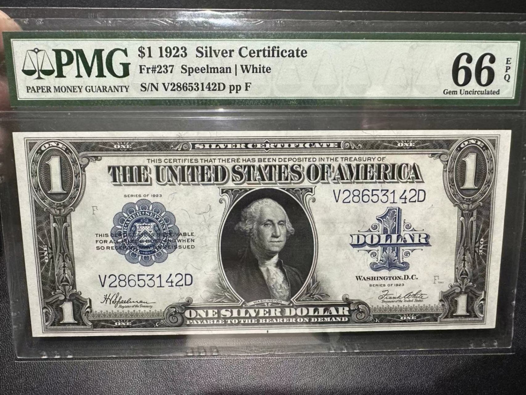 《外钞收藏家》第二百四十二期（连拍场） 1923年1美元 大票幅 PMG66 大票幅