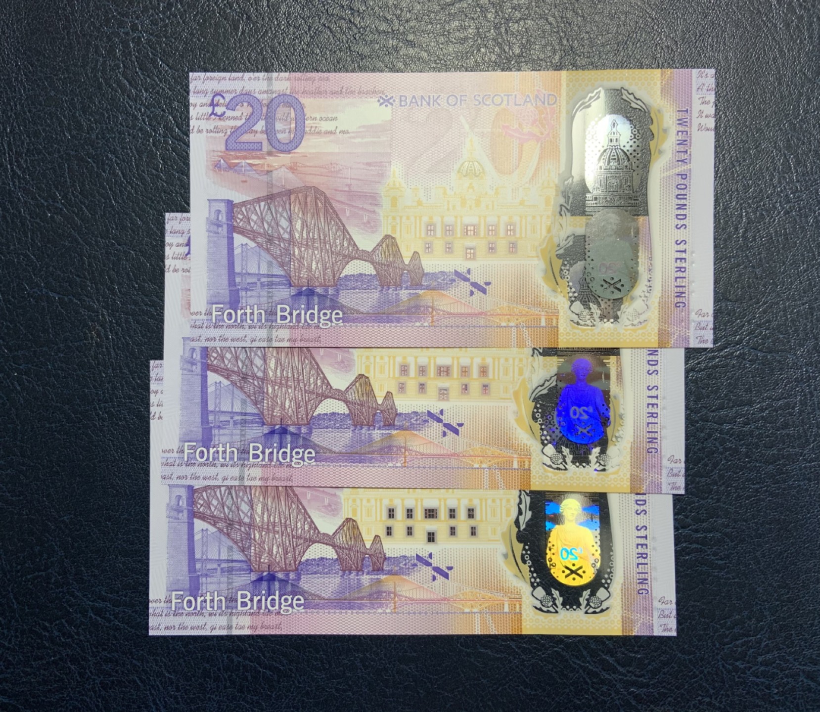 收藏联盟Quantum Auction 第233期拍卖 苏格兰2019年20镑三连号 品相全新
