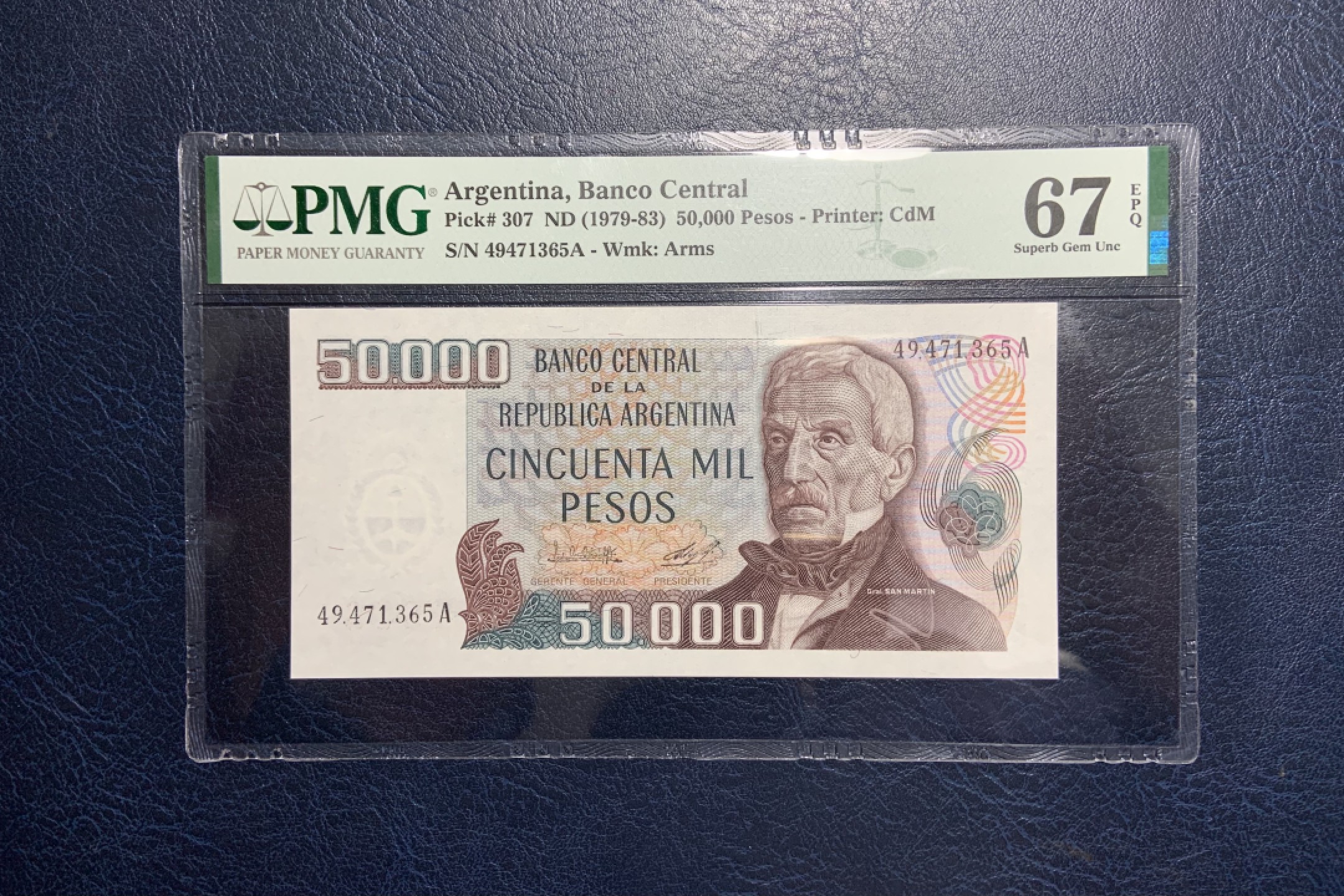 收藏联盟Quantum Auction 第233期拍卖 阿根廷1979-83年5000比索 PMG67 A冠 高分稀少