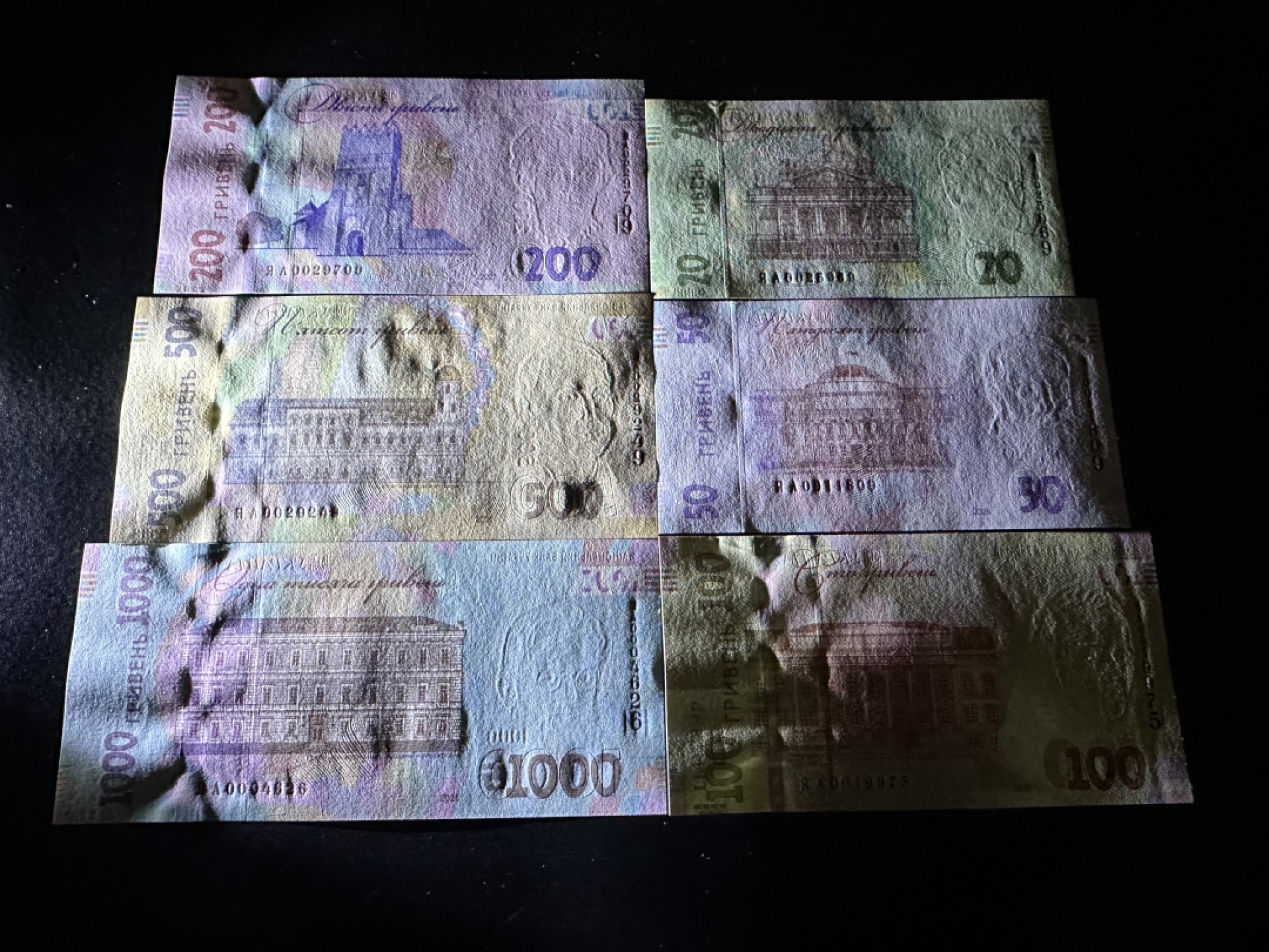 《外钞收藏家》第二百四十二期（连拍场） 乌克兰一套6张 全新UNC 纪念钞