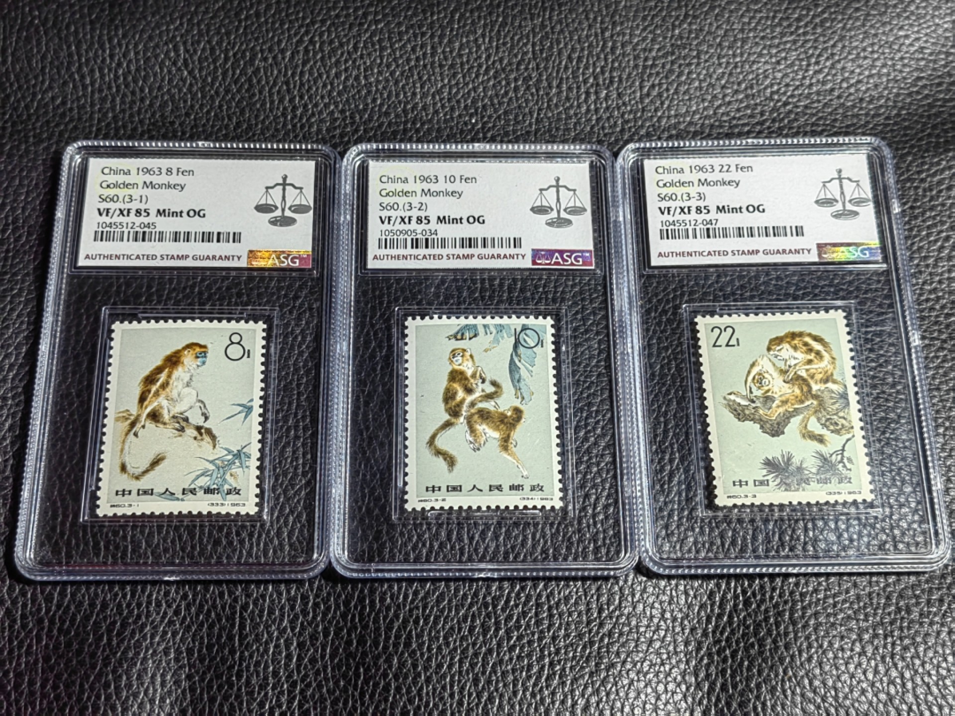 洪涛臻品批发群  精选邮票限时拍卖第一百八十七期 特60金丝猴★新全★ ASG85同分一套OG，人气套票，白胶润泽，爱不释手，最严格时期出分，喜欢不要错过。ASG评级处于初级阶段，未来市场潜力巨大，注意提前囤精品货