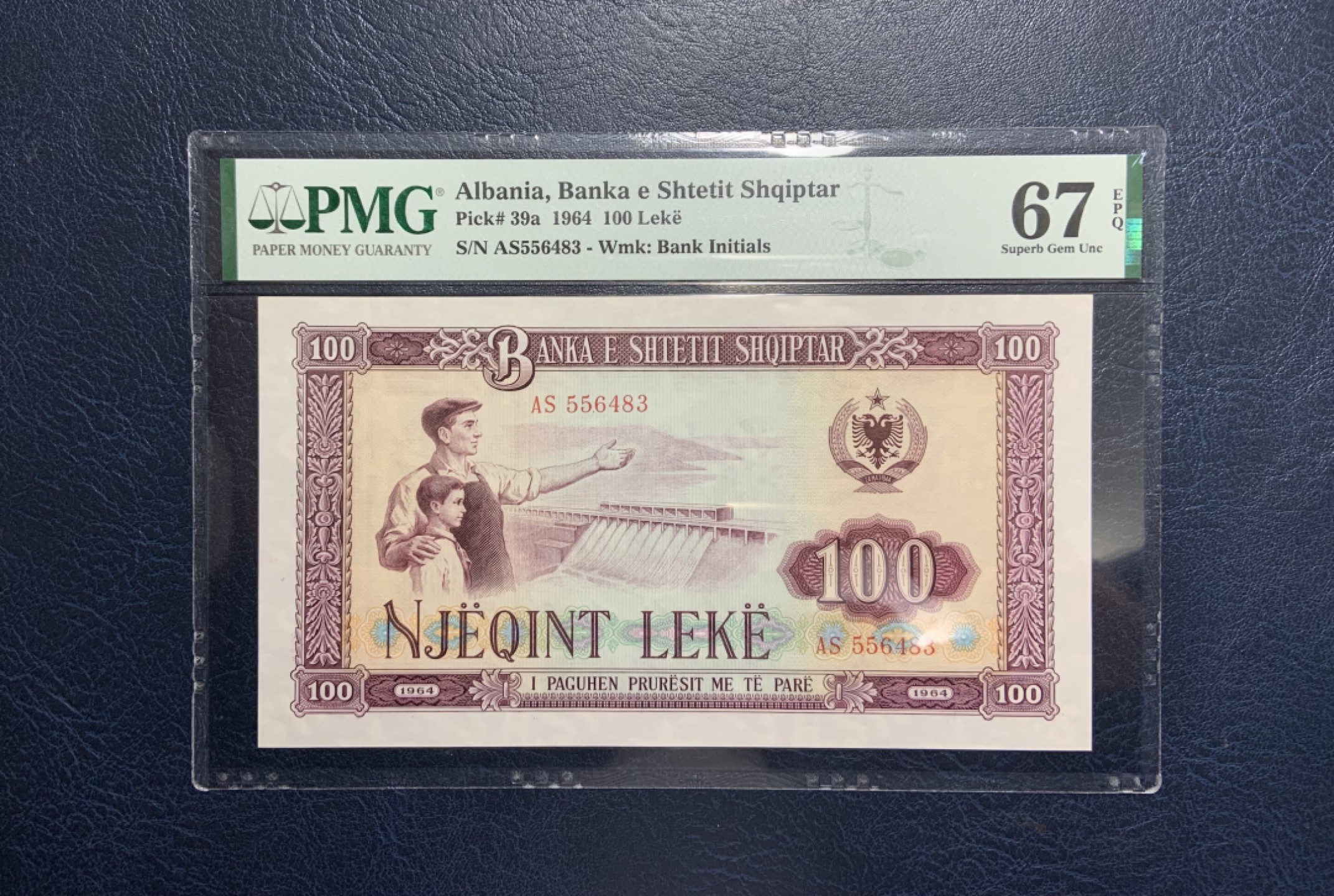收藏联盟Quantum Auction 第233期拍卖 阿尔巴尼亚1964年1-100列克 PMG67-68 中国代印 1，5，10三张68分为冠军分