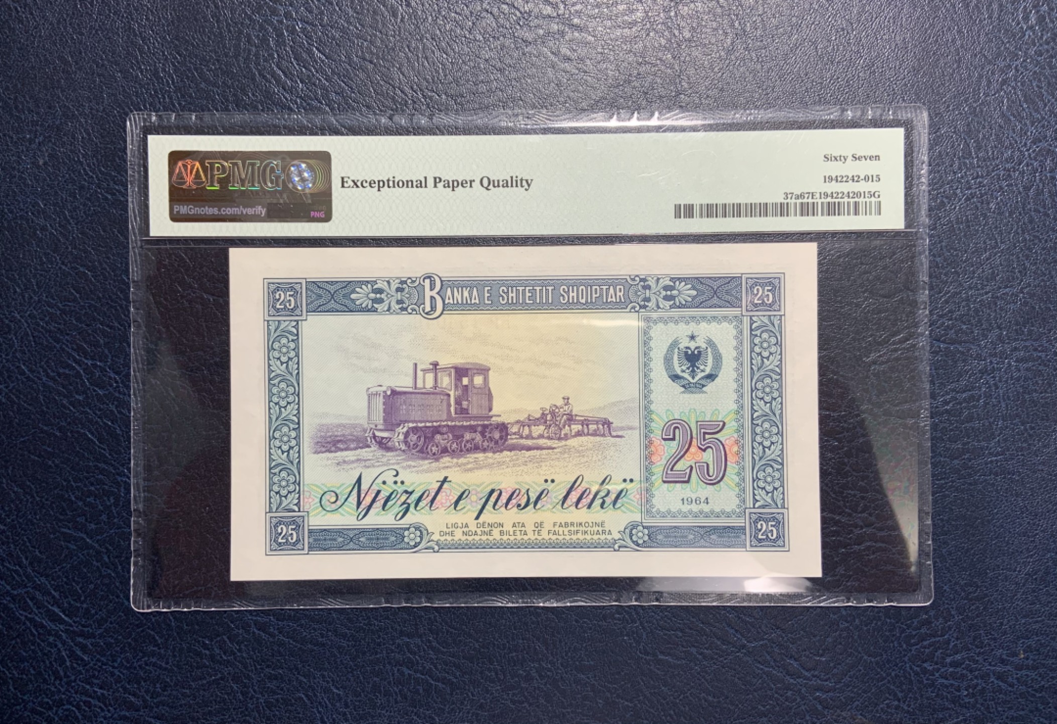 收藏联盟Quantum Auction 第233期拍卖 阿尔巴尼亚1964年1-100列克 PMG67-68 中国代印 1，5，10三张68分为冠军分