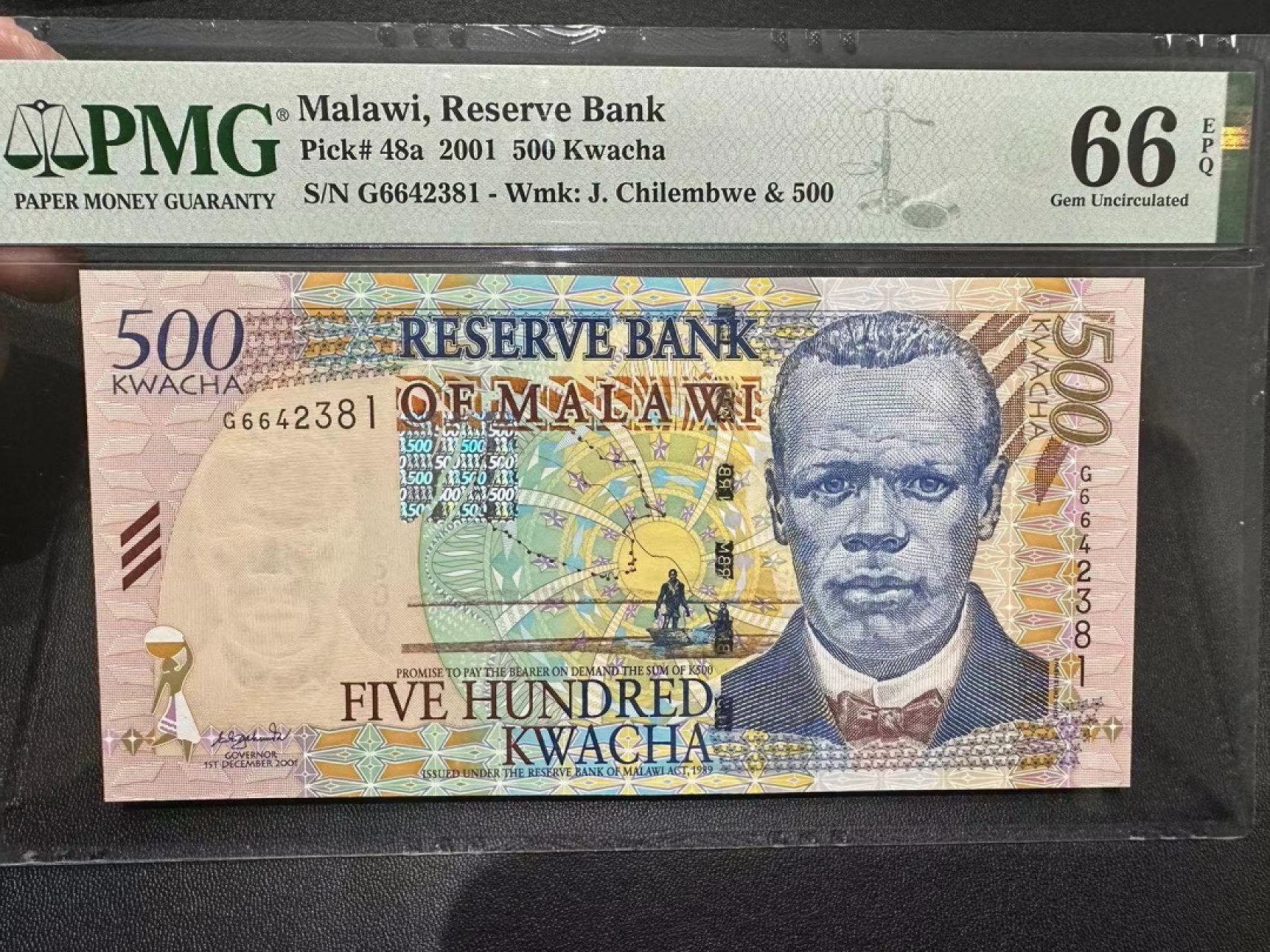 《外钞收藏家》第二百四十二期（连拍场） 2001年马拉维500 PMG66