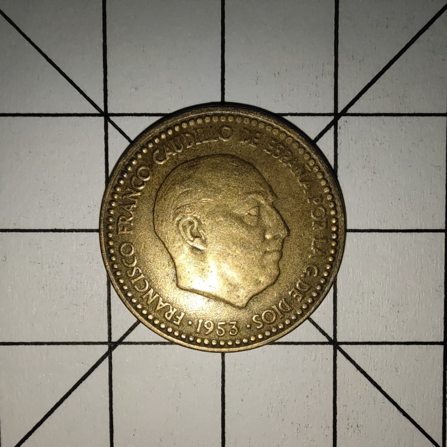 收藏之家世界硬币第9期(满20包邮，可多场累计。捡漏，无押金，无佣金) 西班牙1比塞塔1953年