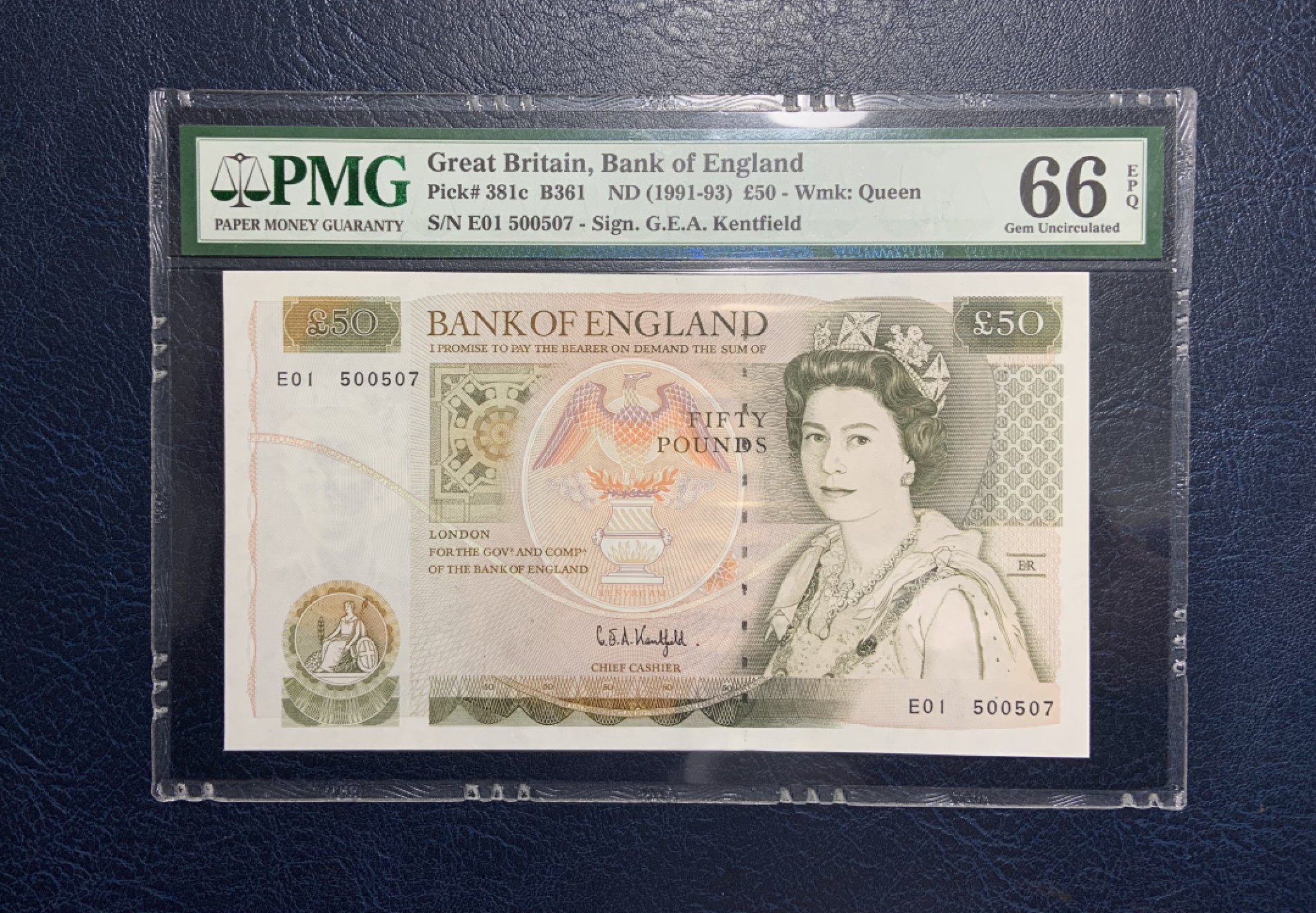 收藏联盟Quantum Auction 第233期拍卖 英国1991-93年50镑 PMG66 C版首发冠 著名建筑学家 皇家学会创始人之一 克里斯托弗爵士 