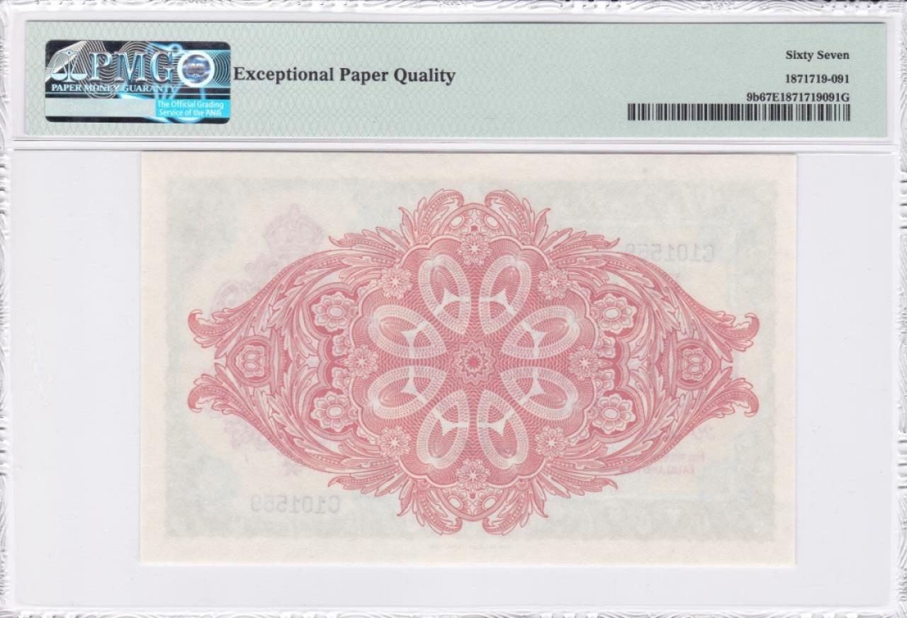 收藏联盟Quantum Auction 第233期拍卖 福克兰群岛1975年5镑 PMG67 号码无47 高面值高分稀少
