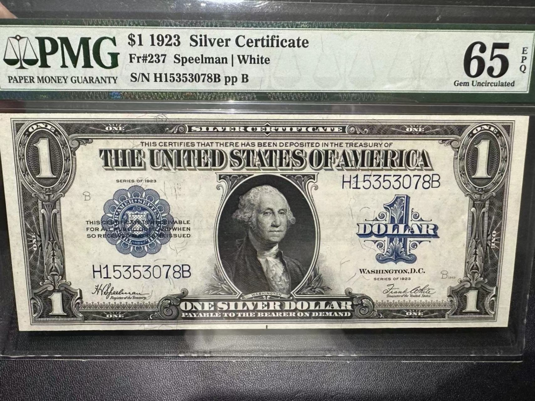 《外钞收藏家》第二百四十二期（连拍场） 1923年1美元 大票幅 PMG65 大票幅