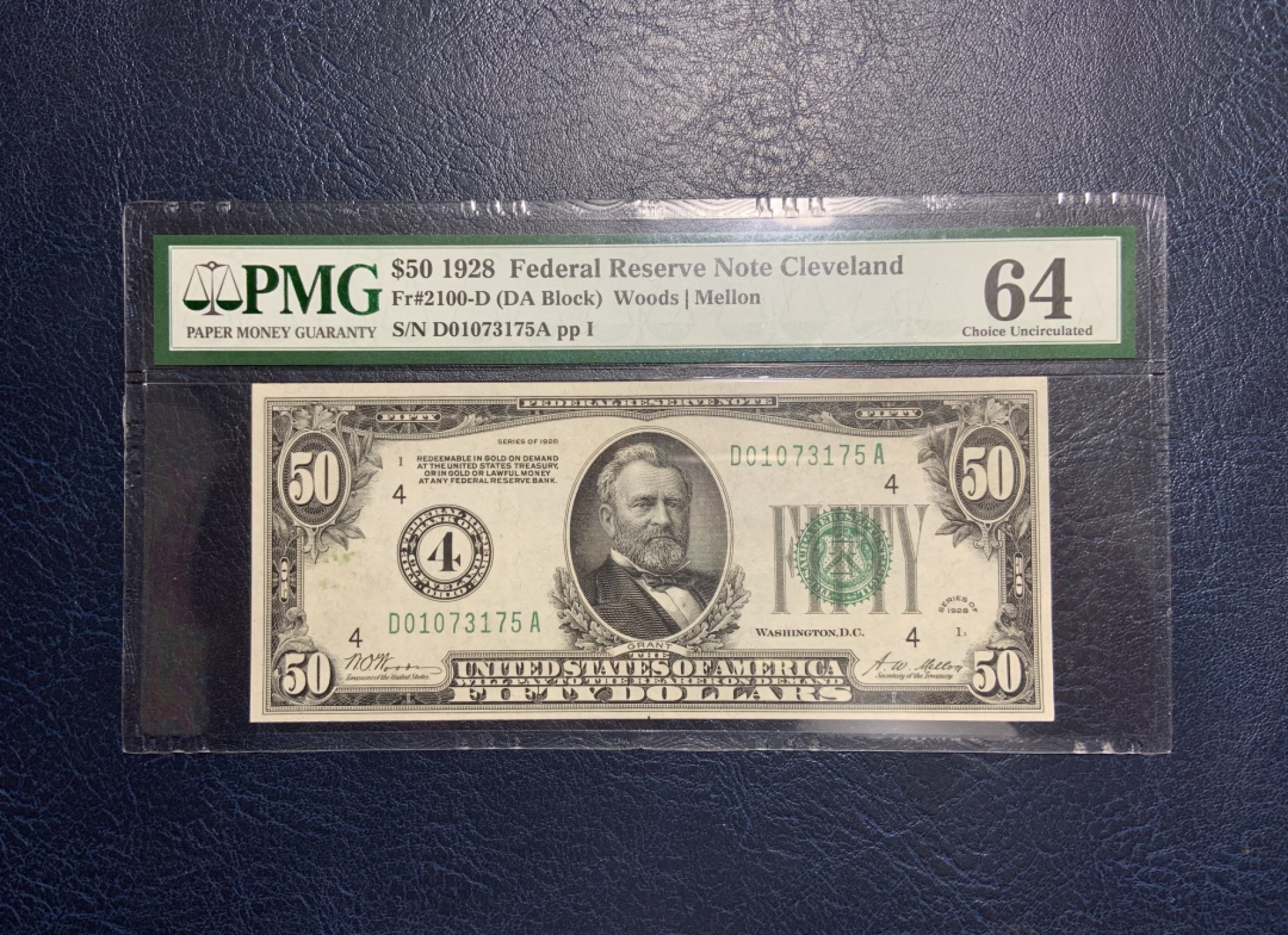 收藏联盟Quantum Auction 第233期拍卖 美国联邦1928年50元 PMG64