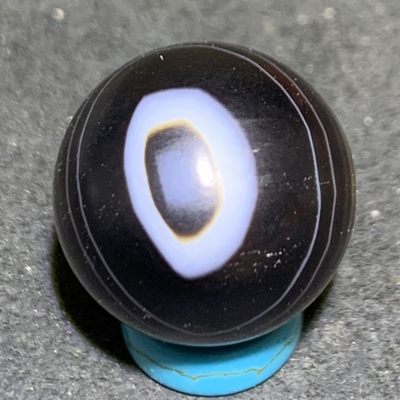 精品亚光高玉化千层纹药师玛瑙圆珠一颗！ - 精品亚光高玉化千层纹药师玛瑙圆珠一颗！