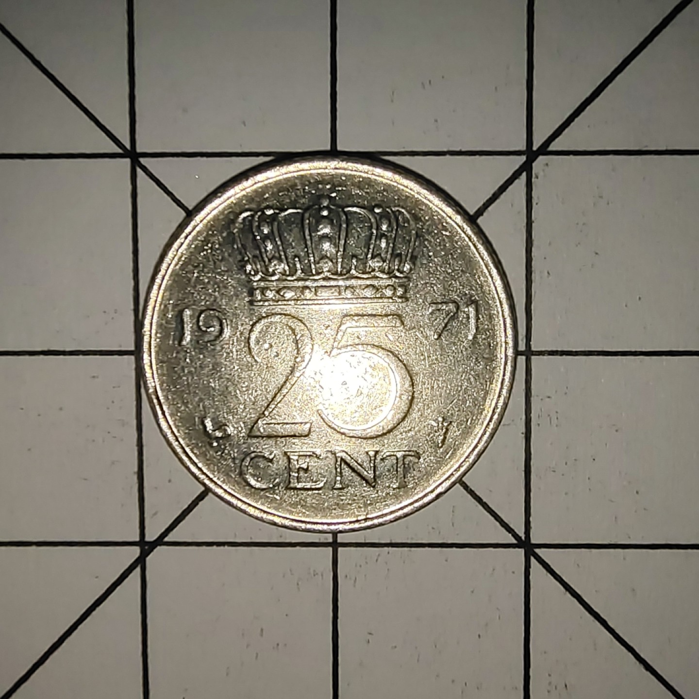 收藏之家世界硬币第9期(满20包邮，可多场累计。捡漏，无押金，无佣金) 荷兰25分1971年