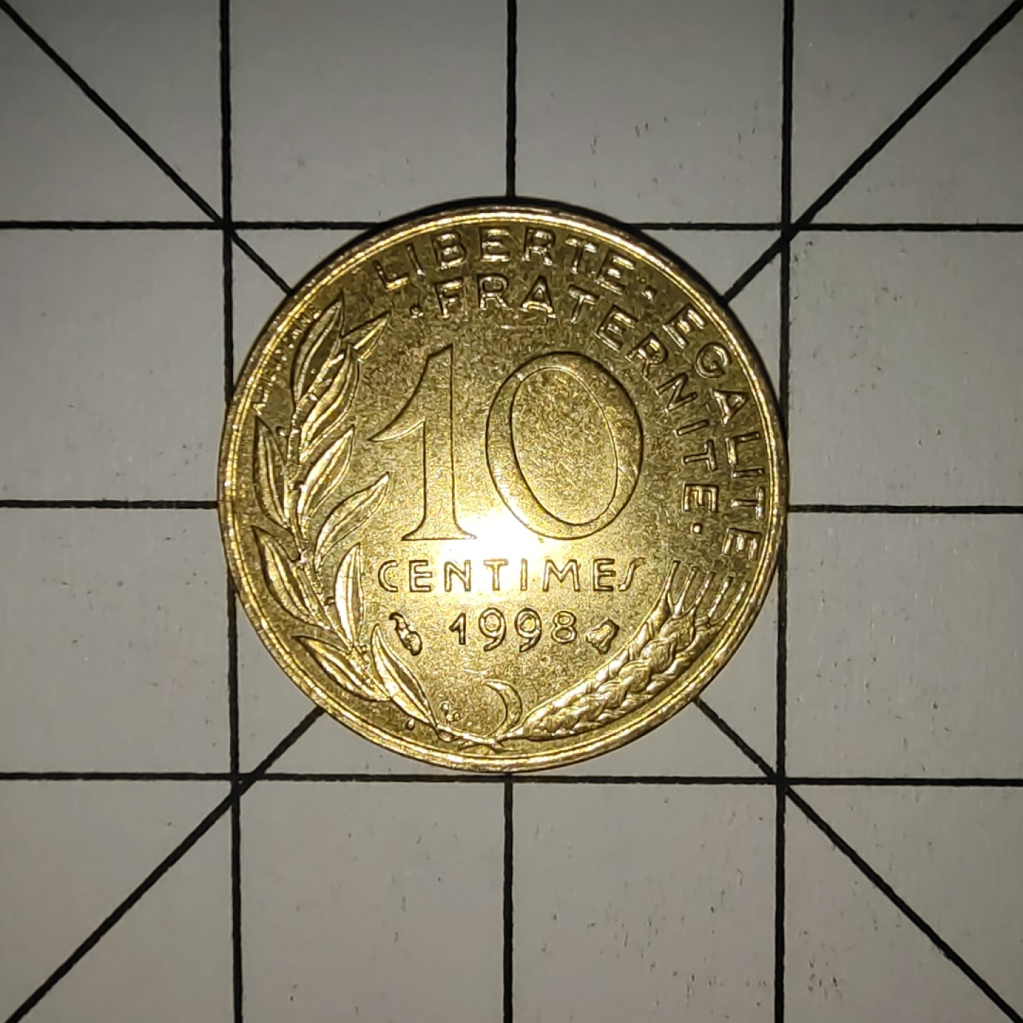 收藏之家世界硬币第9期(满20包邮，可多场累计。捡漏，无押金，无佣金) 法国10生丁麦穗女神1998年
