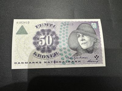 《外钞收藏家》第二百四十二期（连拍场） - 丹麦浮雕版50克朗 初版 单于有一个撕口请注意