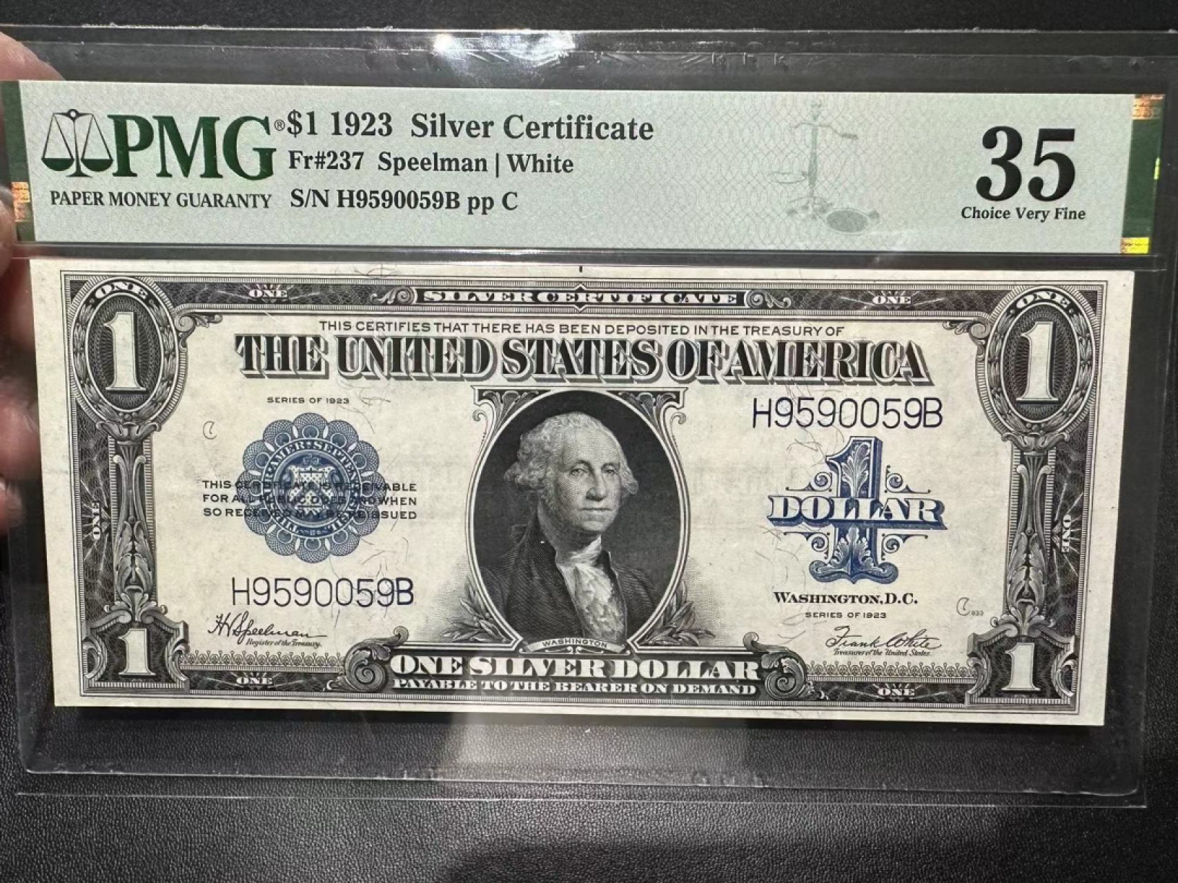 《外钞收藏家》第二百四十二期（连拍场） 1923年1美元 大票幅 PMG35 大票幅