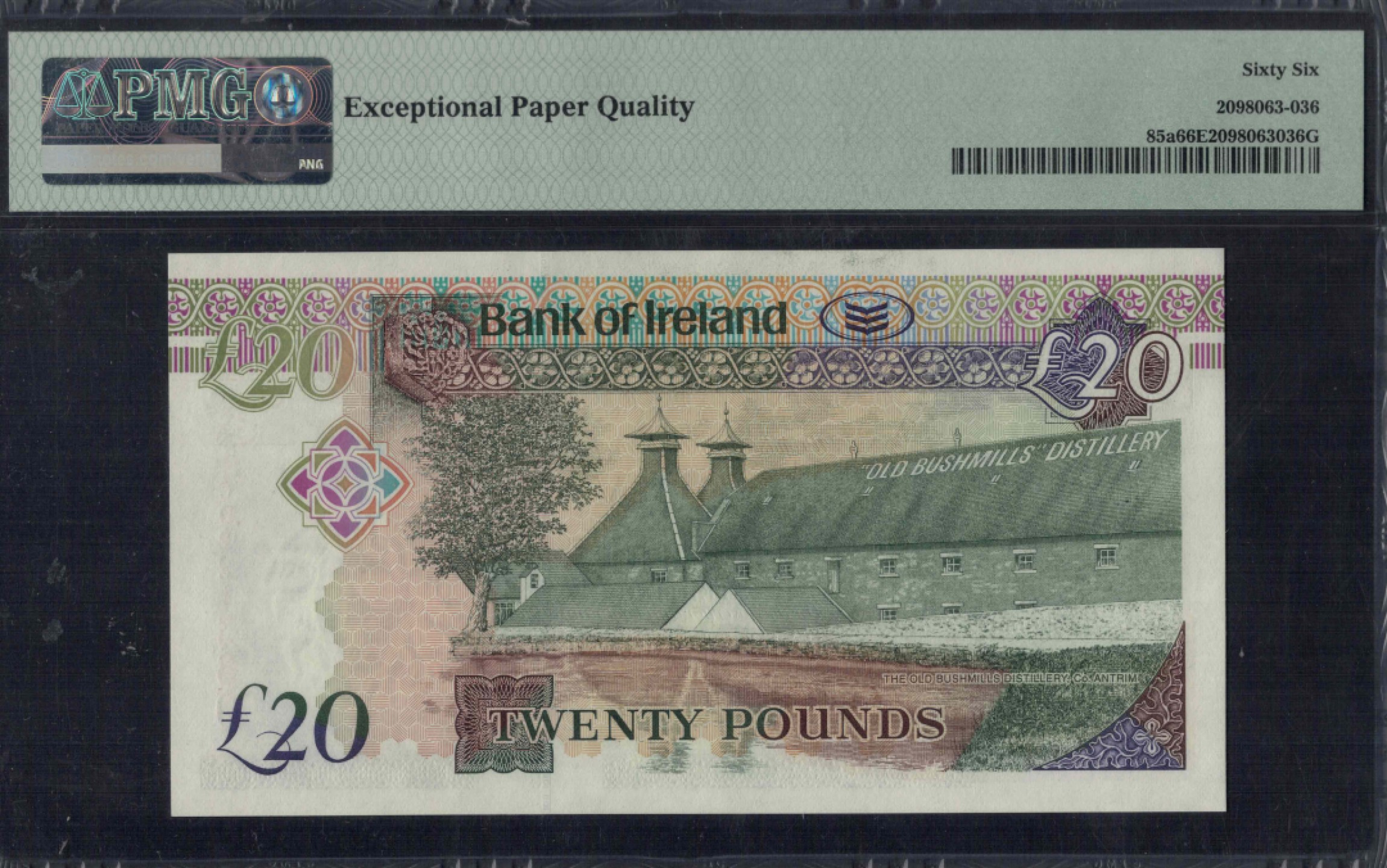 北爱尔兰20镑 2008年 P-85a 无47 纪念钞 欧洲纸币 实物图 UNC