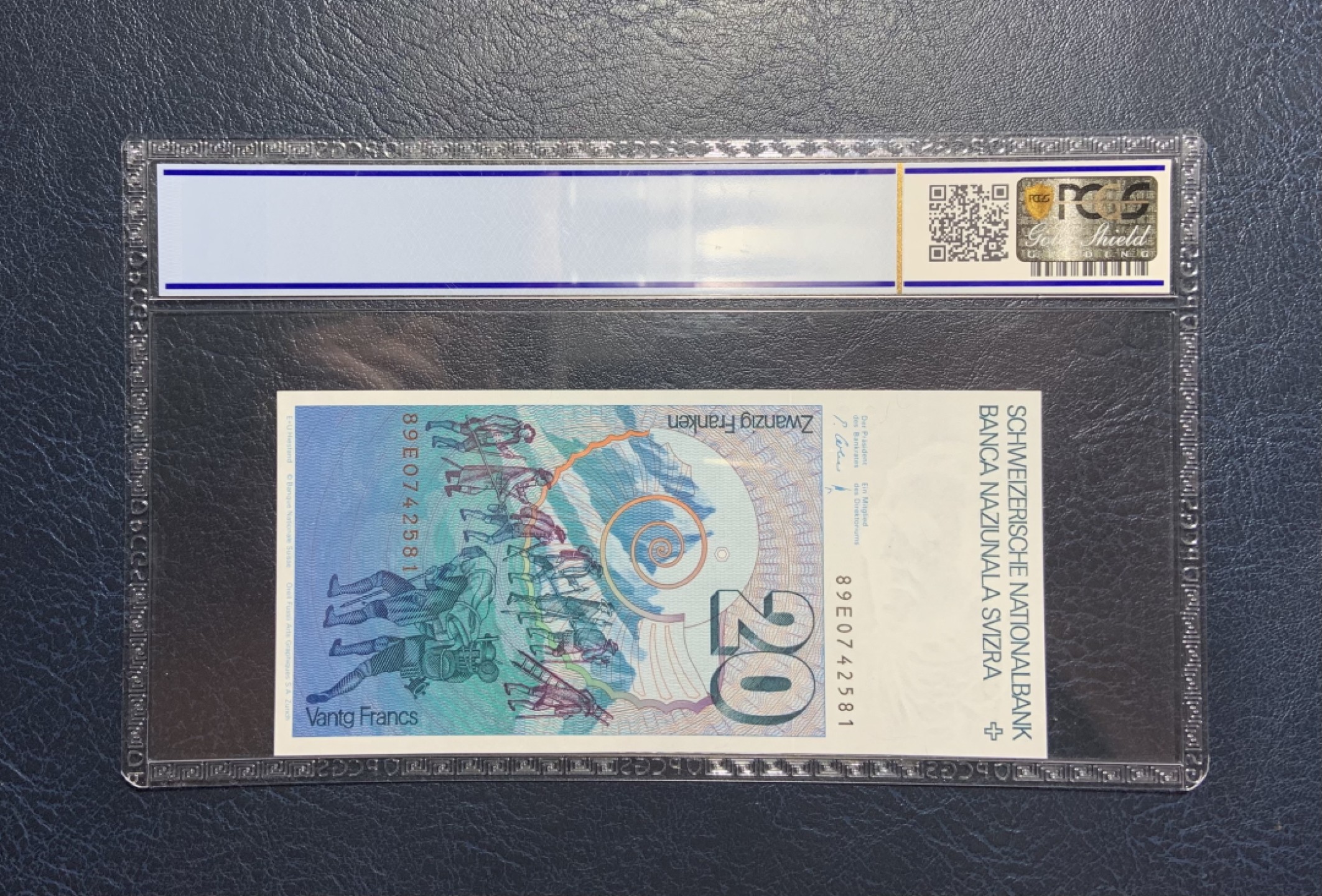 收藏联盟Quantum Auction 第233期拍卖 瑞士1989年20法郎 PCGS67 天空蓝色度量计发明者 肖索尔