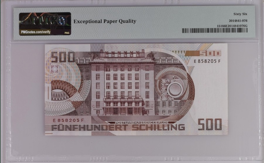 收藏联盟Quantum Auction 第234期拍卖 奥地利1986年500先令 PMG66 