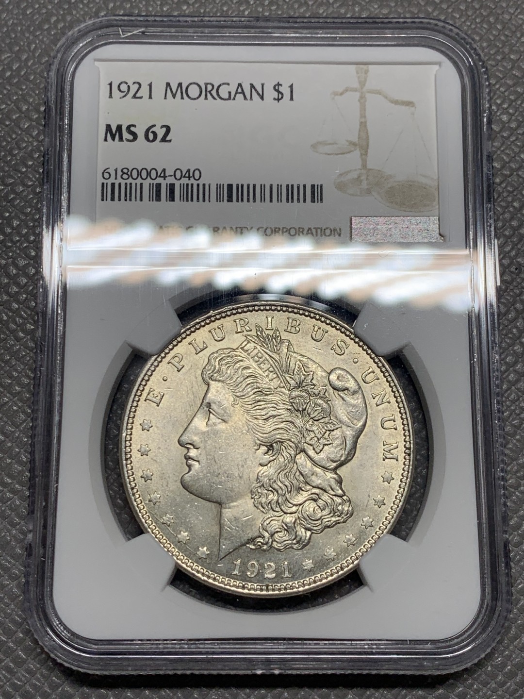《竞宝斋》第136场-周日，周一连拍 (全场包邮) NGC-MS62 1921 美国摩根1美元 银币