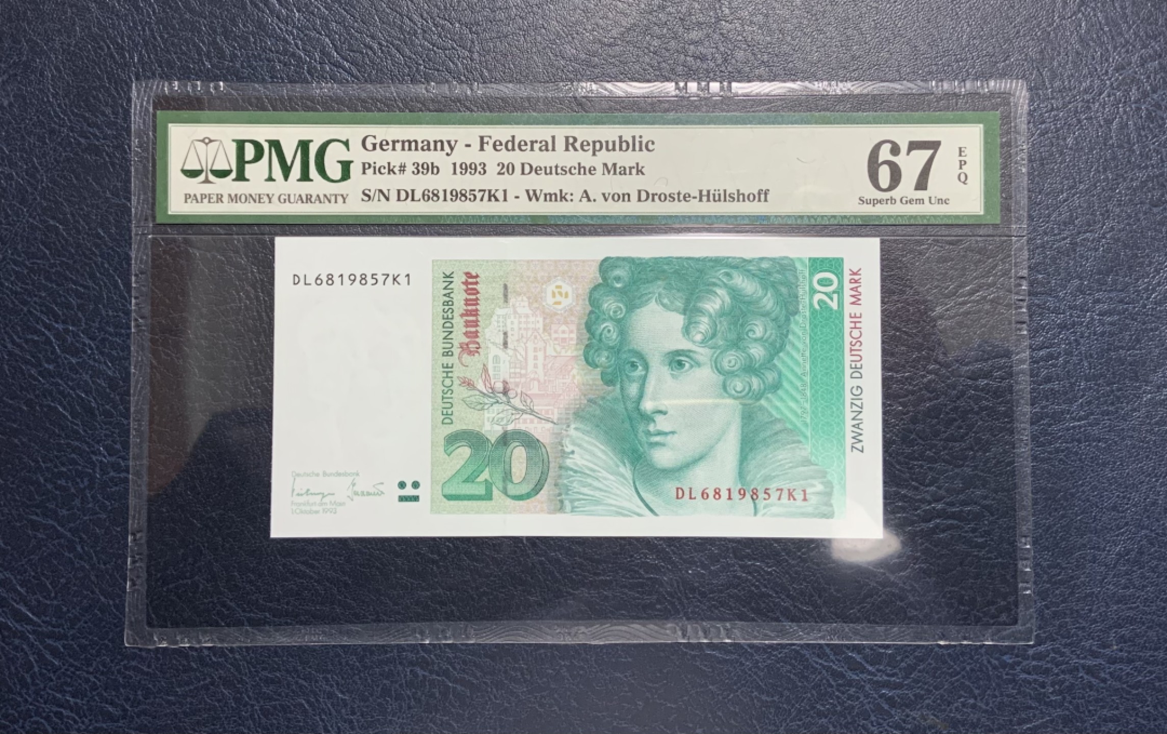 收藏联盟Quantum Auction 第234期拍卖 德国联邦1993年20马克 PMG67 