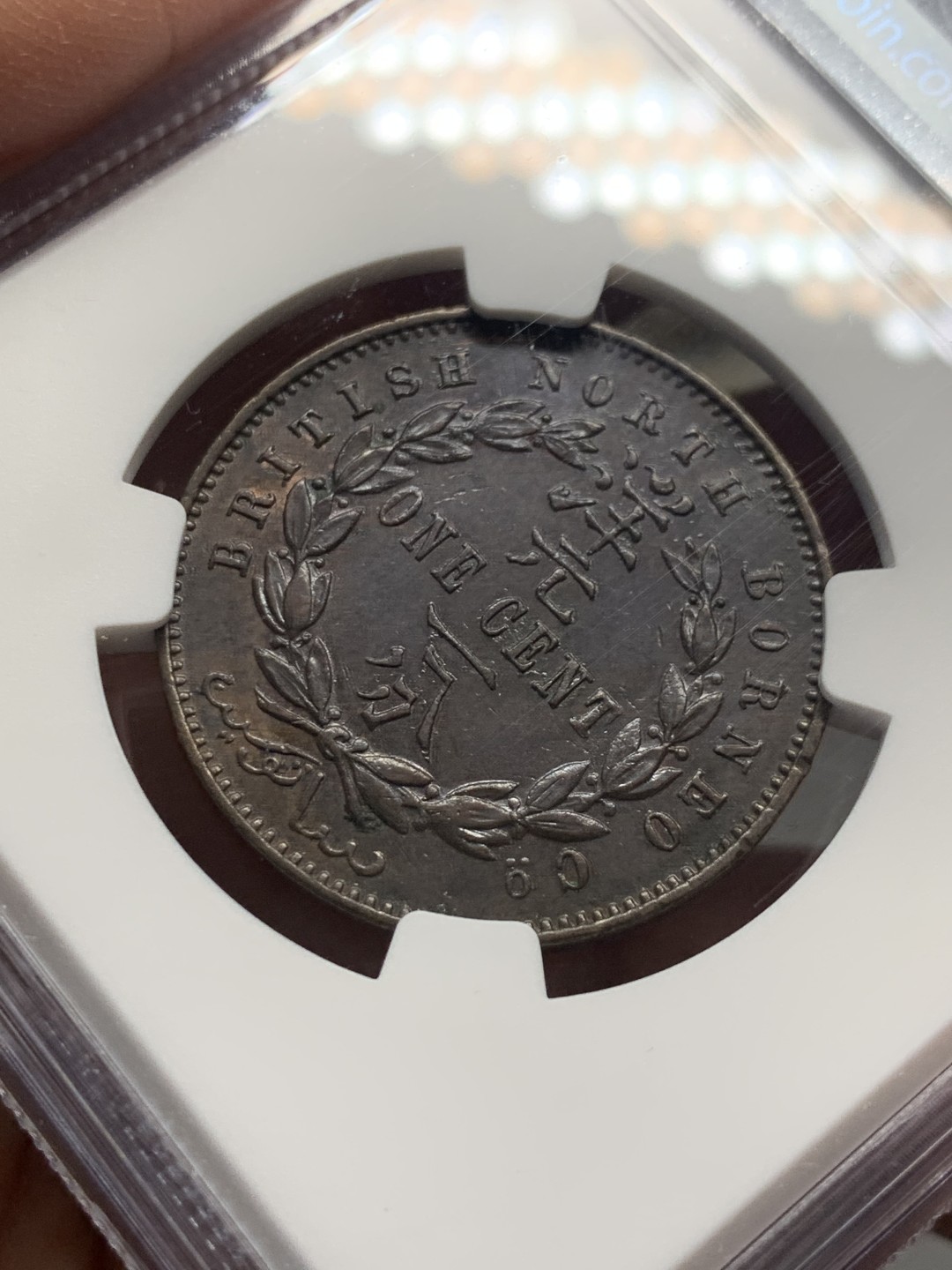 《竞宝斋》第136场-周日，周一连拍 (全场包邮) NGC-AU55 1887英属北婆罗洲1分铜币 人物5官清楚可见 低评