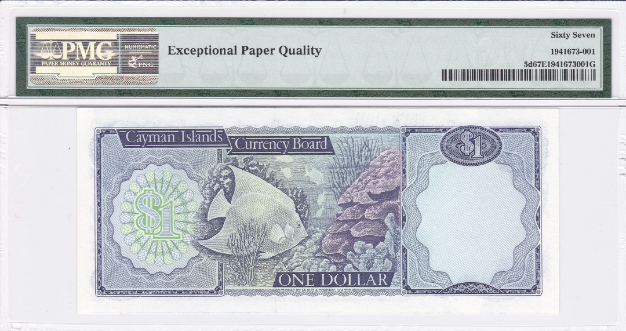 收藏联盟Quantum Auction 第234期拍卖 开曼群岛1974年1元 PMG67
