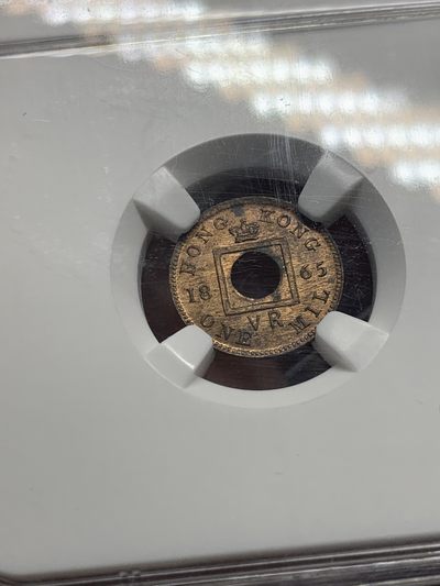 NGC-MS63RB 香港 1865年 一千 无横版 实物深峻 打制精美 底张光滑