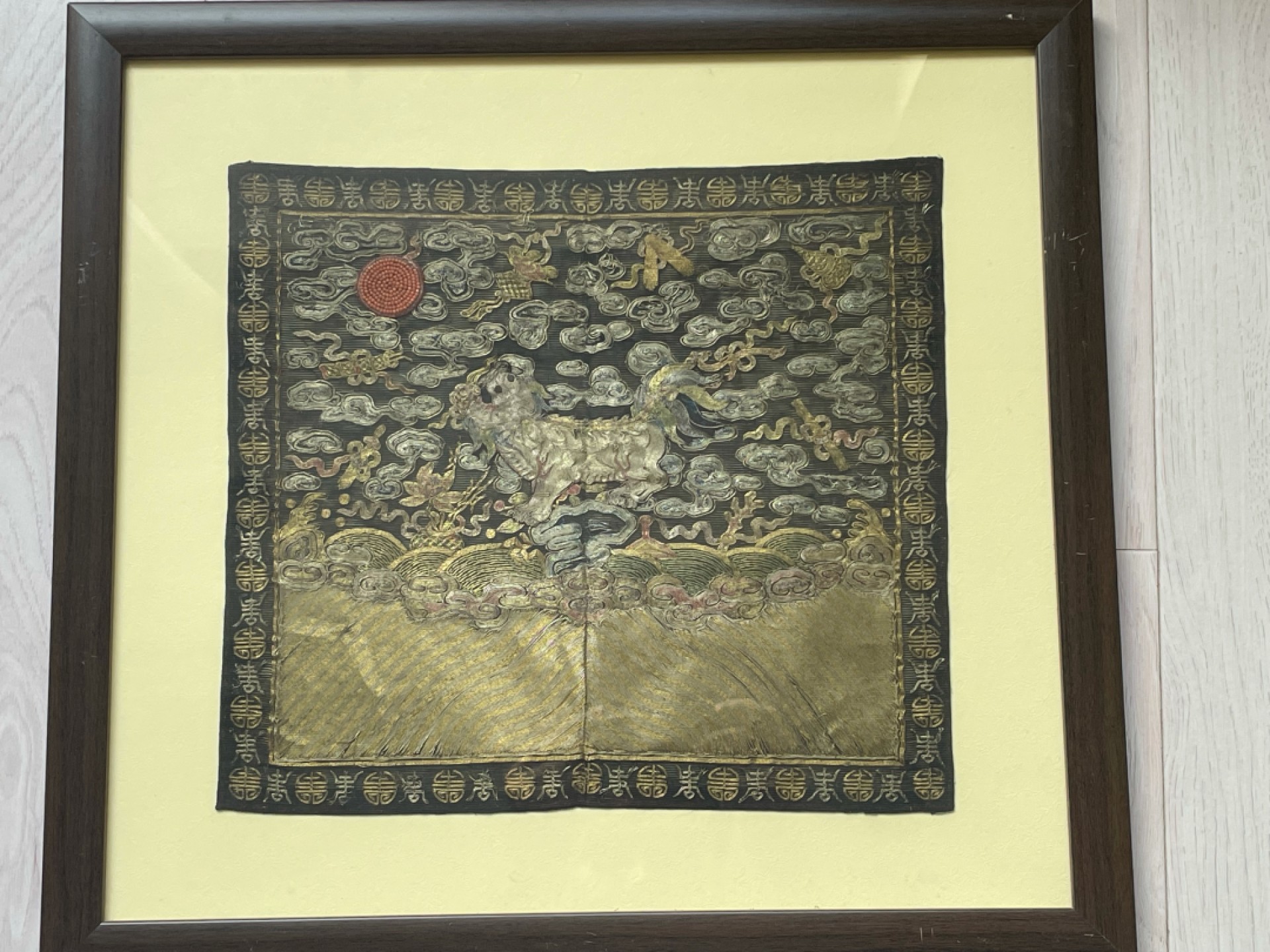 海外回流春节精品专场（二） 回流清代五品武官补子，32cm