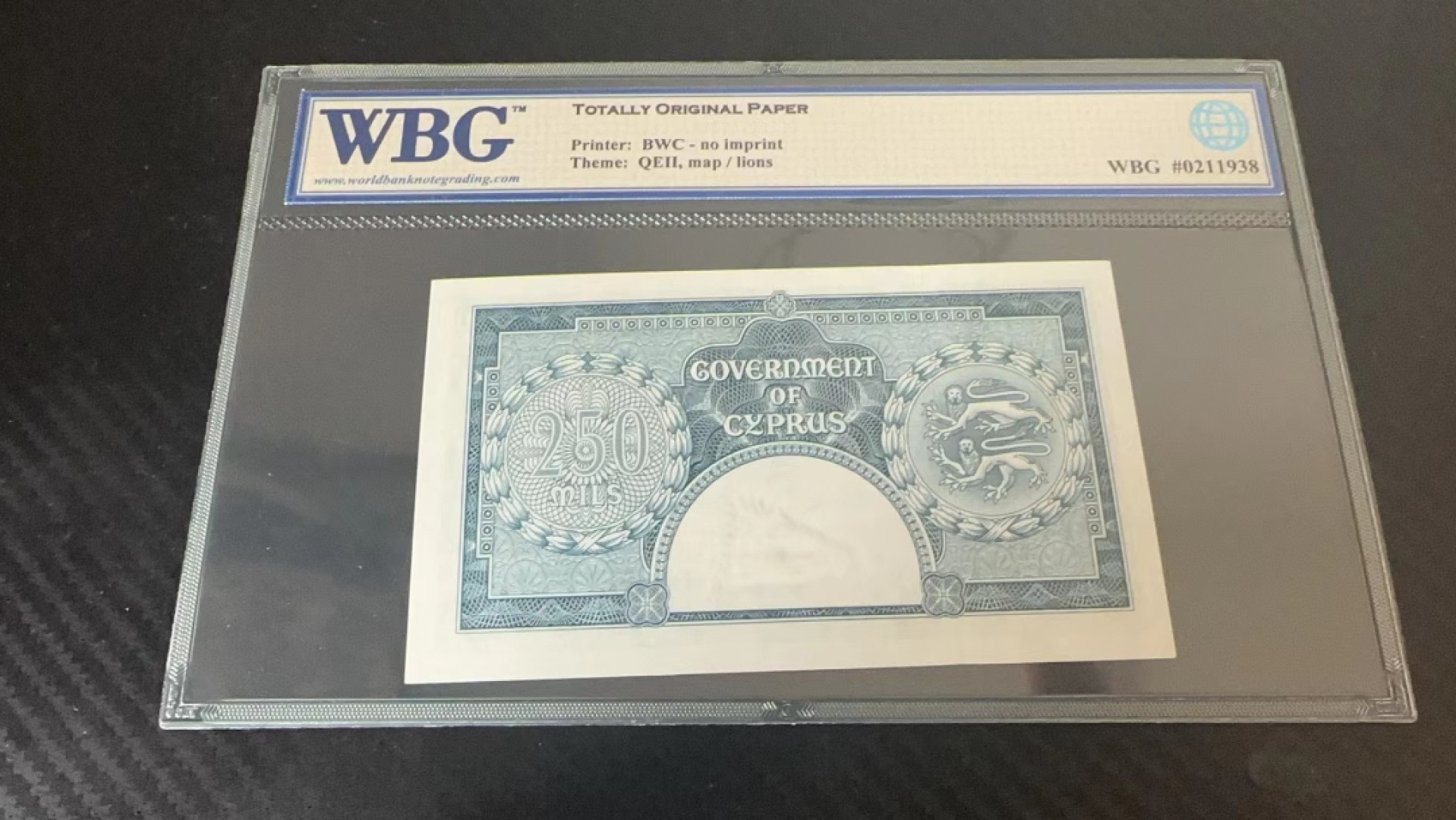 收藏联盟Quantum Auction 第234期拍卖 塞浦路斯1957年250米尔 WBG66 大冠女王珍品 WBG严格评级