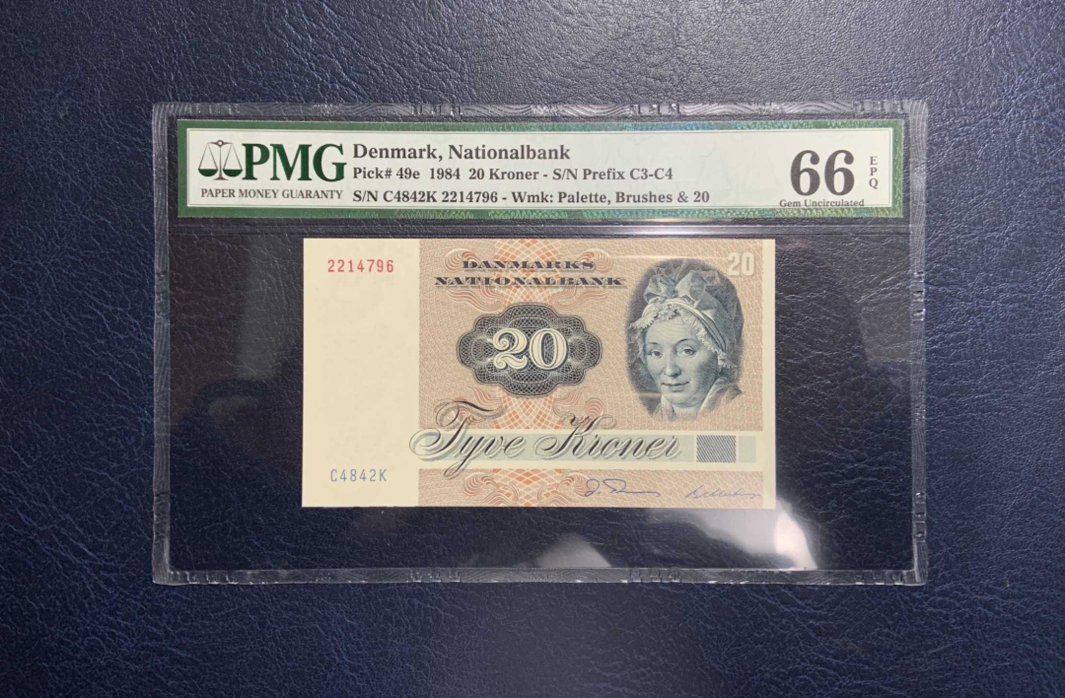 收藏联盟Quantum Auction 第234期拍卖 丹麦1984年20克朗 PMG66 小麻雀