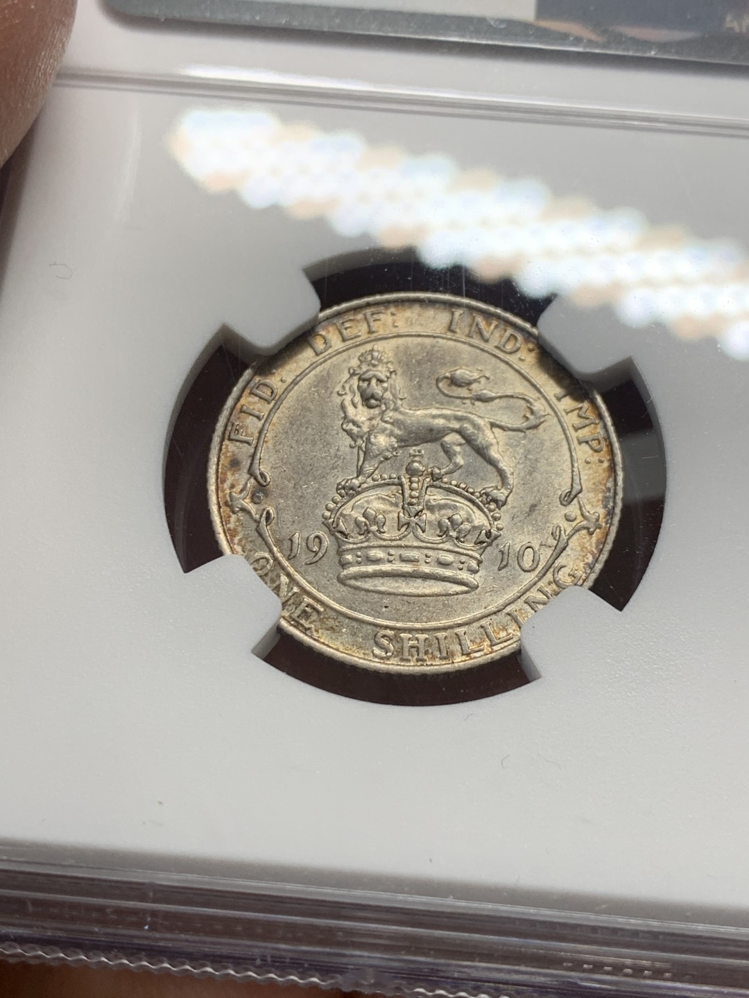 《竞宝斋》第136场-周日，周一连拍 (全场包邮) NGC-AU55 英国1910年 爱德华七世1先令 银币 原光好品