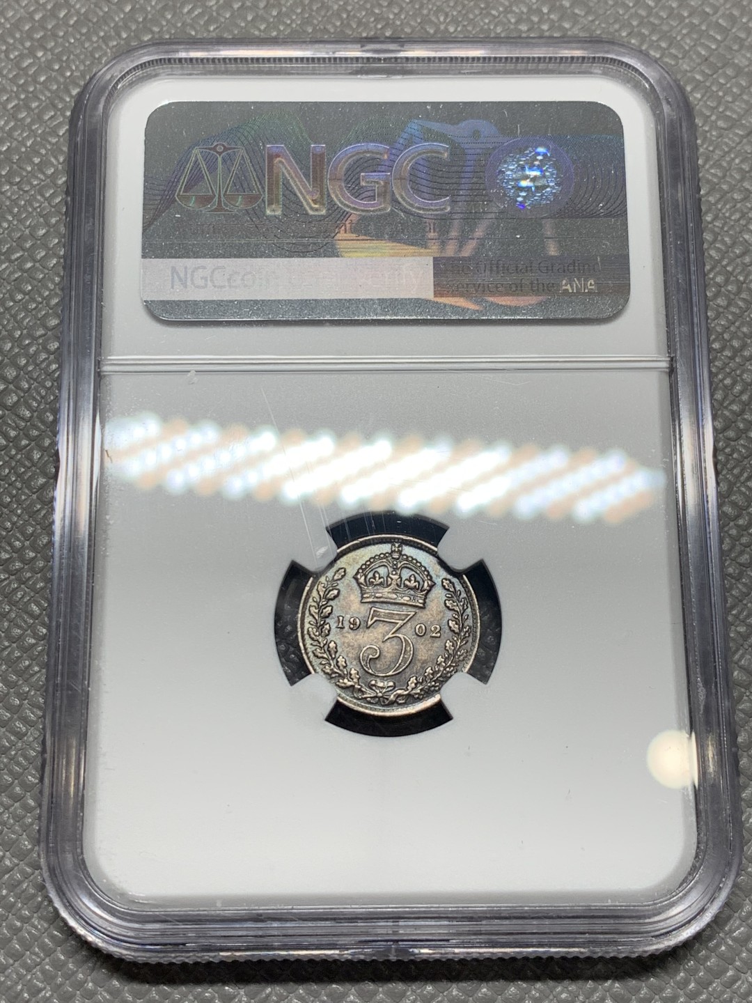 《竞宝斋》第136场-周日，周一连拍 (全场包邮) NGC-MS63 英国1902年 爱德华七世 3便士银币 大热品种