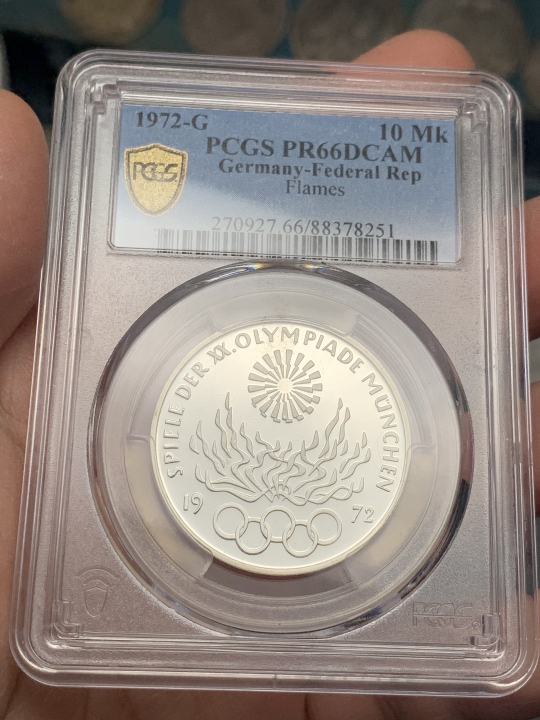 《竞宝斋》第136场-周日，周一连拍 (全场包邮) PCGS PR66DCAM 1972年德国慕尼黑奥运会精制纪念10马克银币 精铸少见 唯一亚军分！