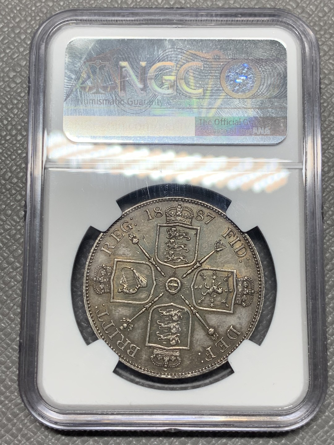 《竞宝斋》第136场-周日，周一连拍 (全场包邮) NGC UNCD 1887年 英国 维多利亚 4先令（双福林）银币 原味状态 细节非常好