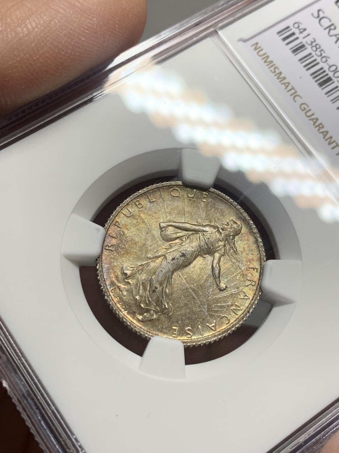 《竞宝斋》第136场-周日，周一连拍 (全场包邮) NGC-UNC 法国1916年 播种女神 1法郎银币 看不出有洗