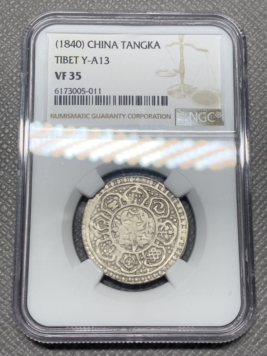 《竞宝斋》第136场-周日，周一连拍 (全场包邮) NGC-VF35 1840年 中国西藏 初版章噶噶布银币 稀见品种！22年SBP拍卖pc25分140美元不含佣成交，打制不如此枚。xf45大拍850刀不含佣成交