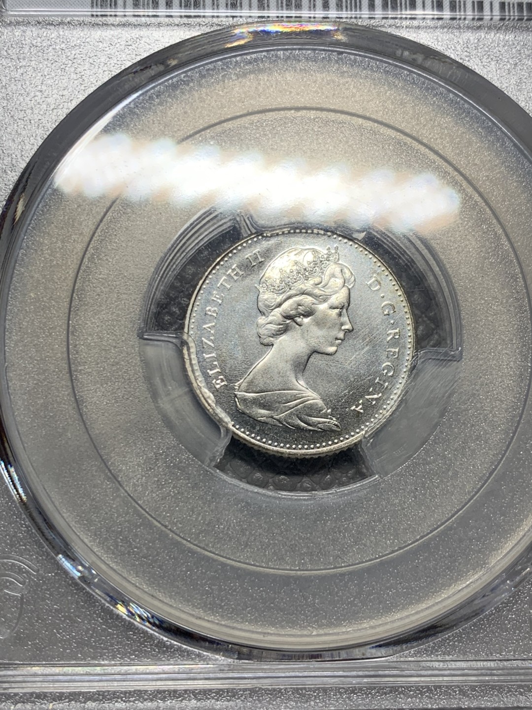 《竞宝斋》第136场-周日，周一连拍 (全场包邮) PCGS MS67 1967年加拿大百年纪念10分银币 极致品相
