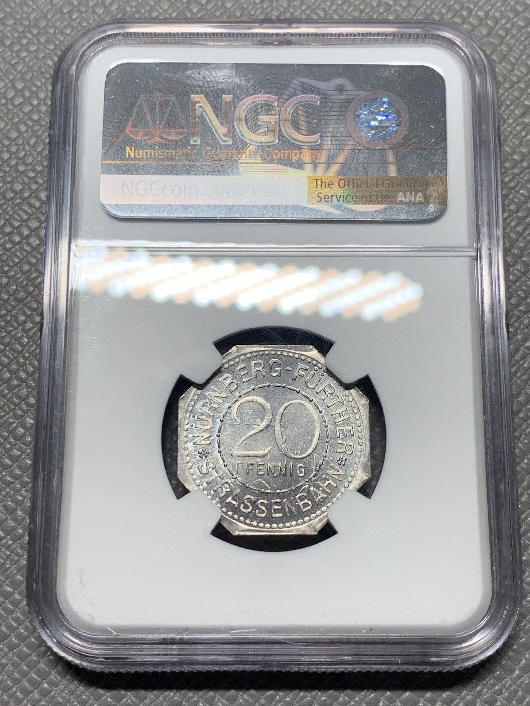 《竞宝斋》第136场-周日，周一连拍 (全场包邮) NGC MS66 德国 纽伦堡 1920年 紧急状态币 20盆尼 状态不错