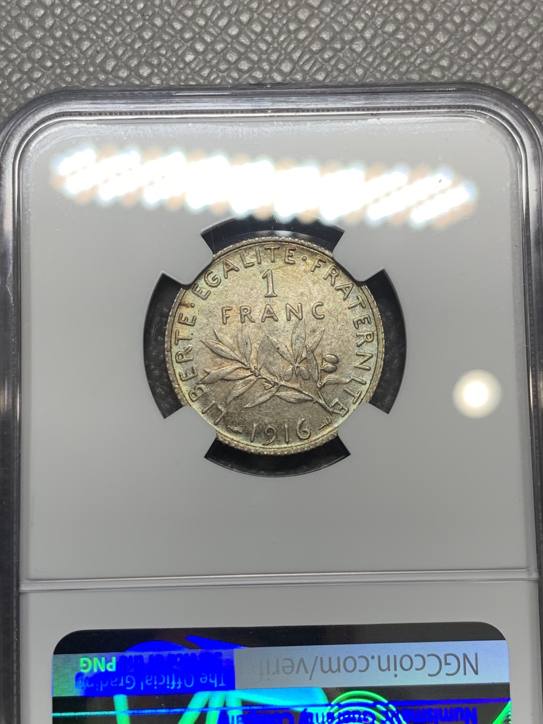 《竞宝斋》第136场-周日，周一连拍 (全场包邮) NGC-UNC 法国1916年 播种女神 1法郎银币 看不出有洗