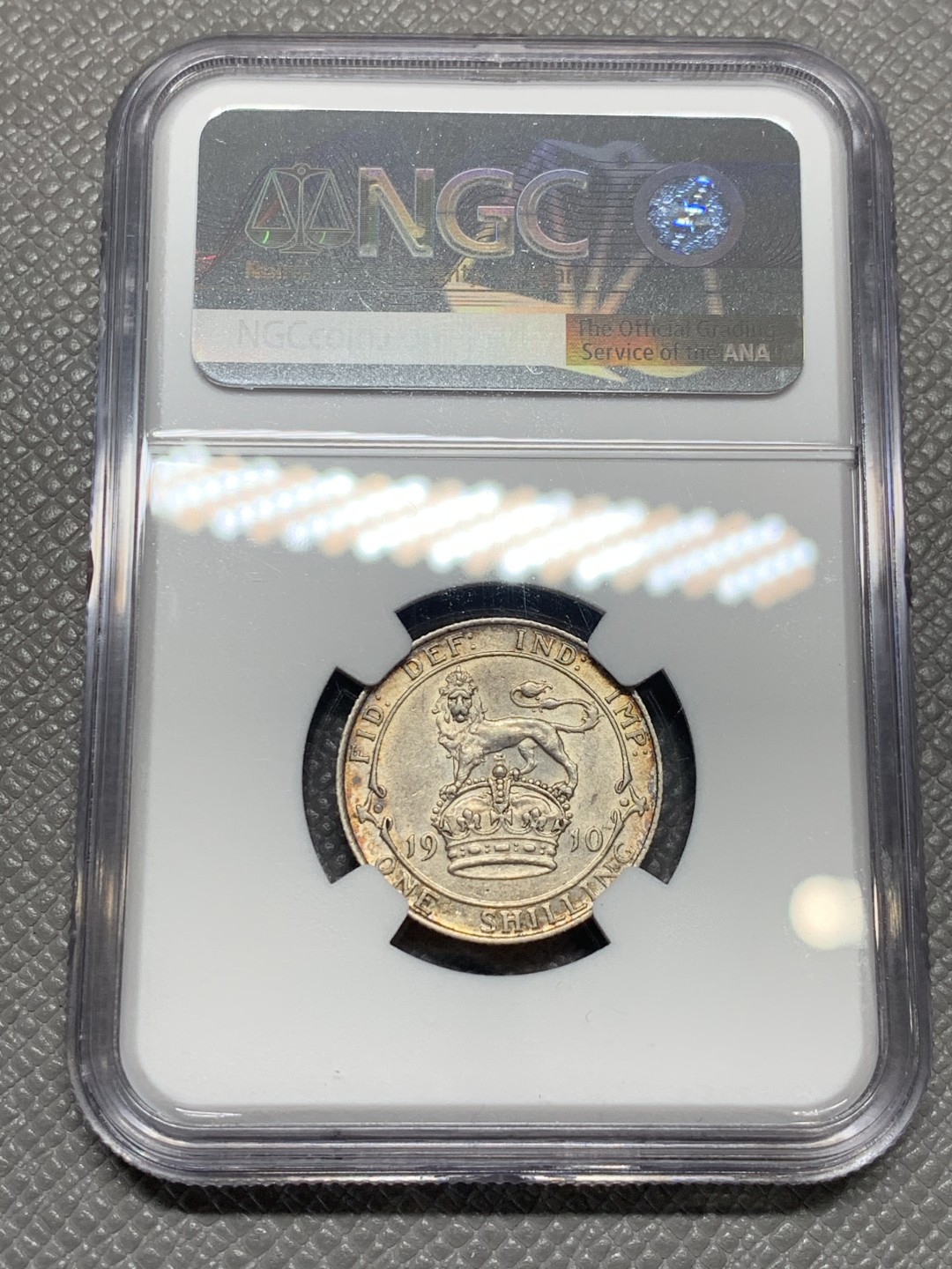 《竞宝斋》第136场-周日，周一连拍 (全场包邮) NGC-AU55 英国1910年 爱德华七世1先令 银币 原光好品